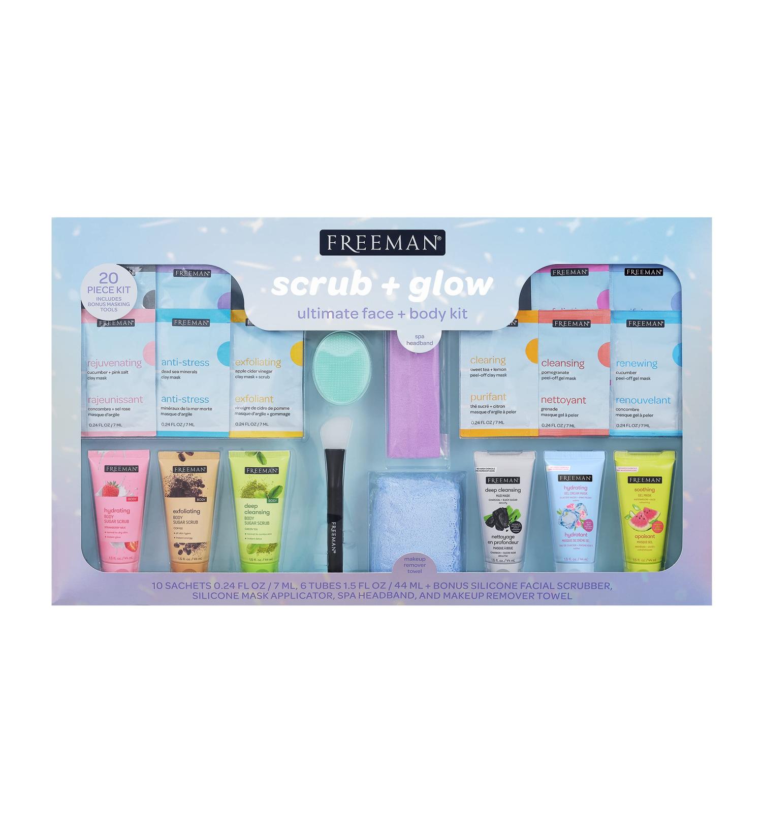 Freeman 20-Piece Scrub & Glow Face and Body Kit - Ultimate Mother's Day & Easter Gift Set for Hydrating Skin - Buy Online on GoSupps.com