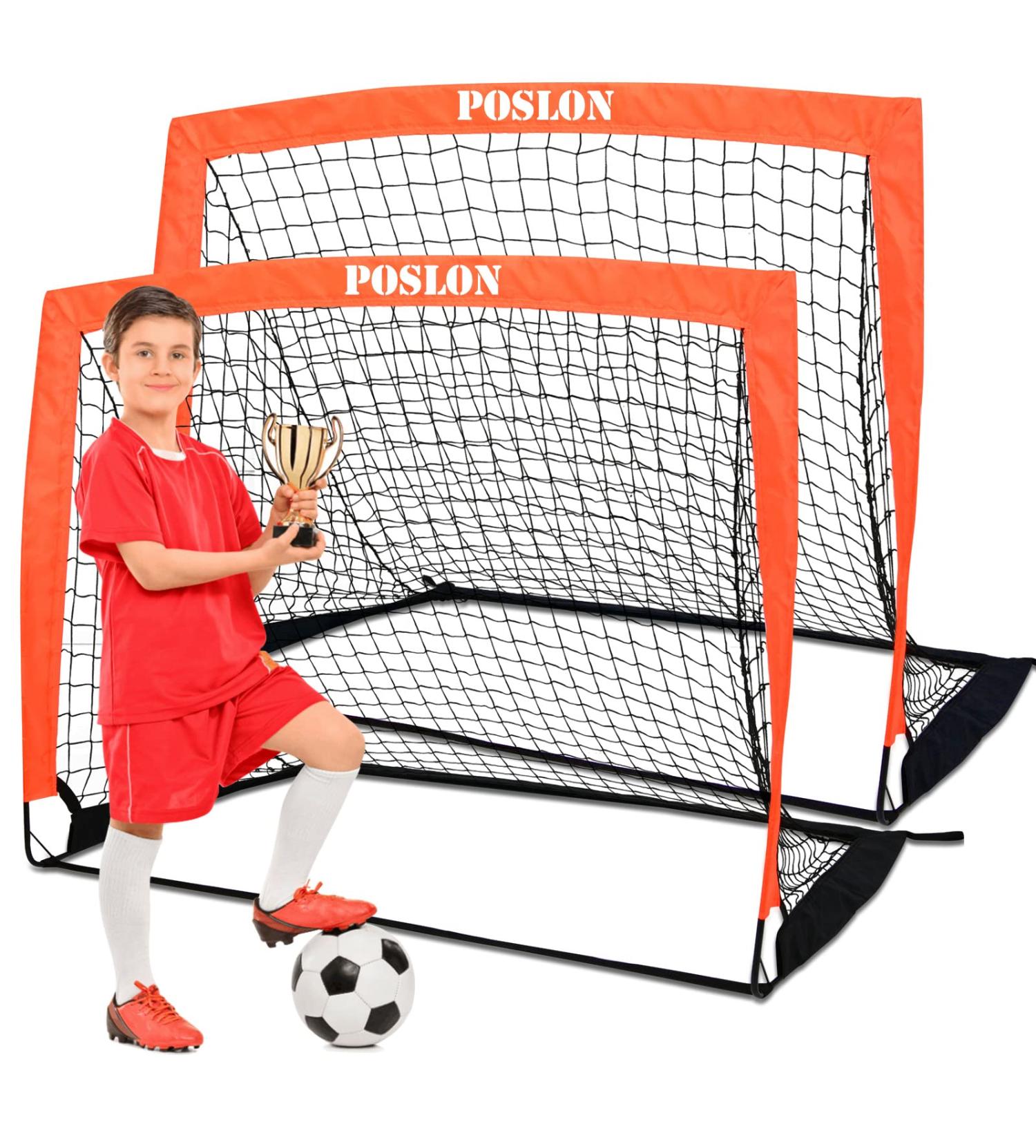 Poslon Kids Soccer Goal Set with Carry Bag - Perfect for Games and Training in Backyard for Kids and Teens - Buy Online on GoSupps.com