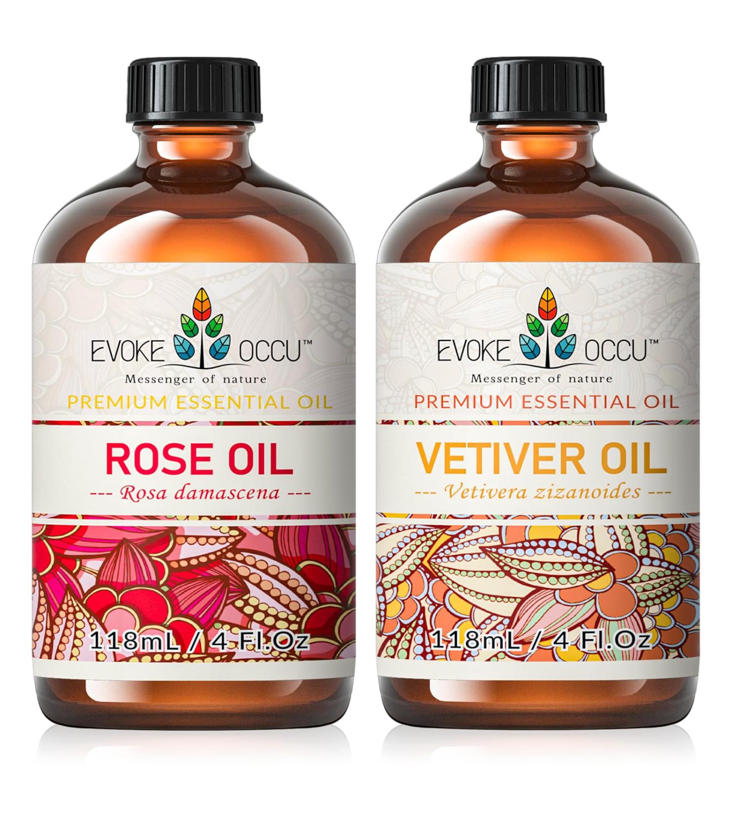 EVOKE OCCU Rose Essential Oil and Vetiver Essential Oil - 4 Fl Oz - Buy Online on GoSupps.com