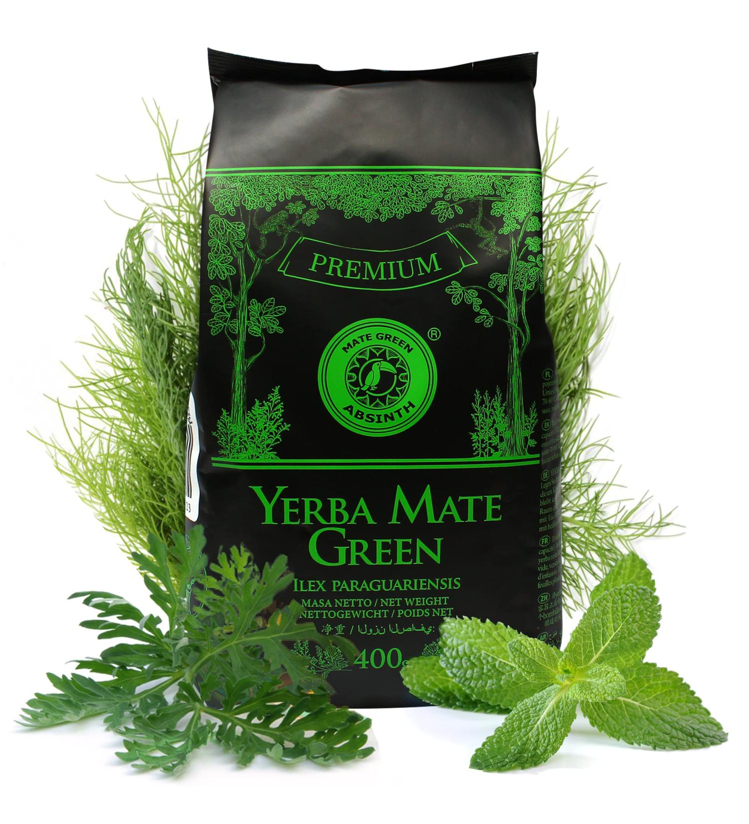 Buy Mate Green 'Absinth' 400g - Premium Brazilian Mate Tea with Mint & Fennel | International Shipping Available - Buy Online on GoSupps.com