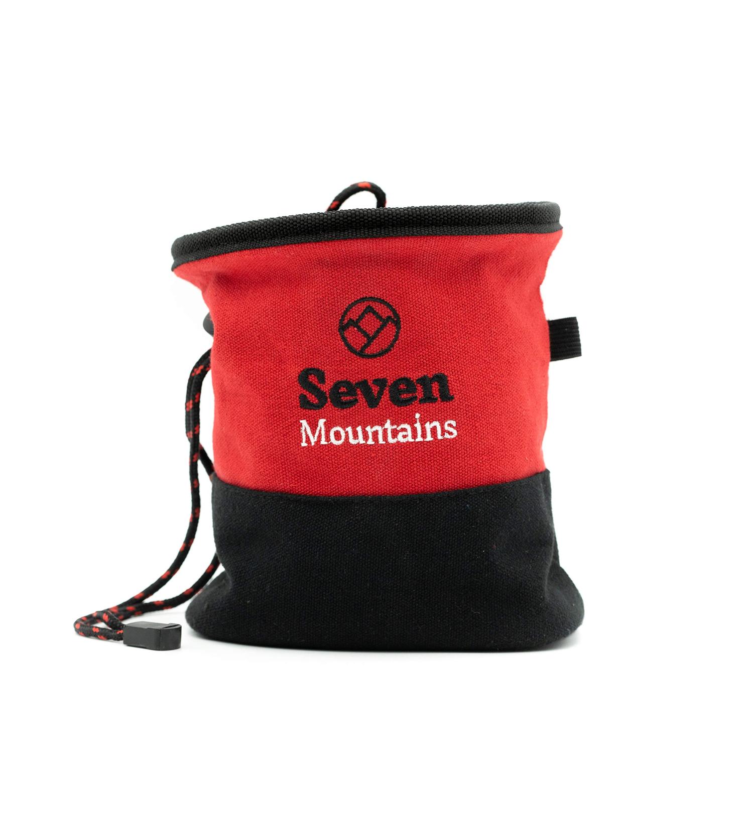 Shop Seven Mountains Boulder Accessories - Black & Red Chalk Bag Set with Bamboo Brush & Chalkball for Ultimate Climbing Safety - Buy Online on GoSupps.com