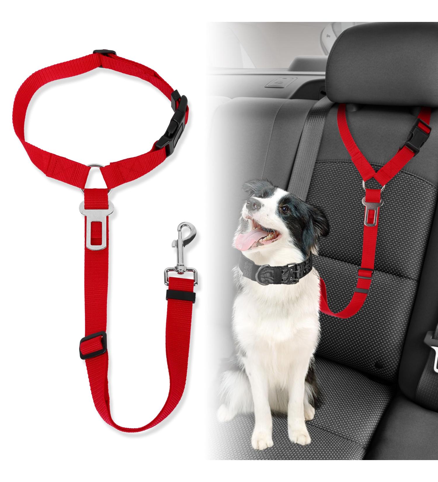 Plliocse Dog Seat Belts For Cars Seat Belt for Dogs in Car uk Headrest Dog Car Seat Belt Strong Leads Harness for Dogs Cats and Pets (Red) - Buy Online on GoSupps.com