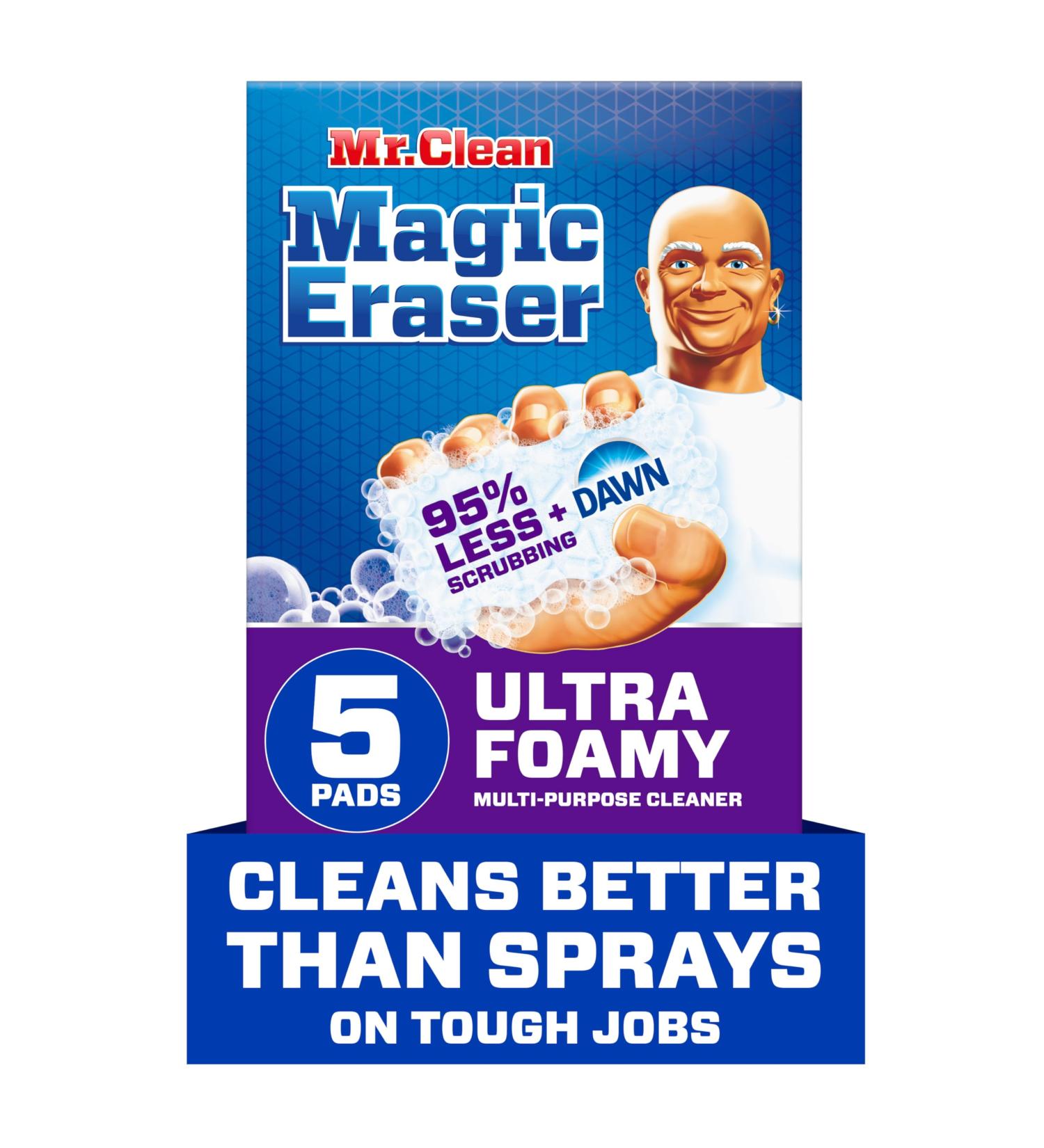 Mr. Clean Magic Eraser Ultra Foamy - Multi-Purpose Cleaner Sponge (5ct) for All Surfaces | International Shipping Available - Buy Online on GoSupps.com
