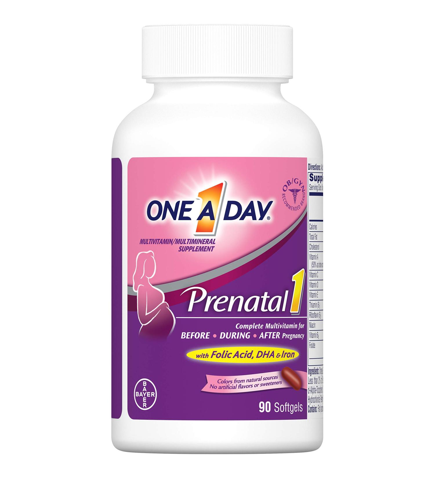 One A Day Women's Prenatal Multivitamin - 90 Softgels | Essential Nutrients for Expecting Moms - Buy Online on GoSupps.com