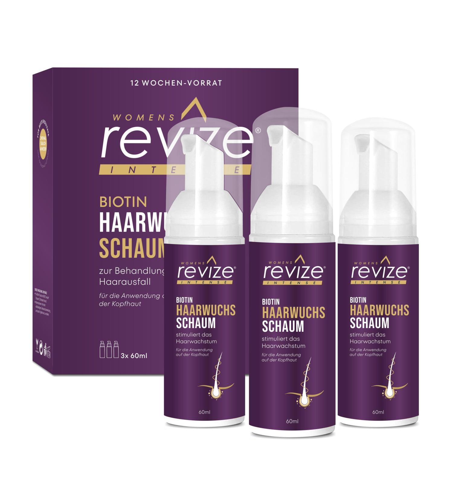 Revisze Womens Tuim stimulates hair growth for denser and fuller hair 3month pack with biotin 3 x 60 ml - Buy Online on GoSupps.com