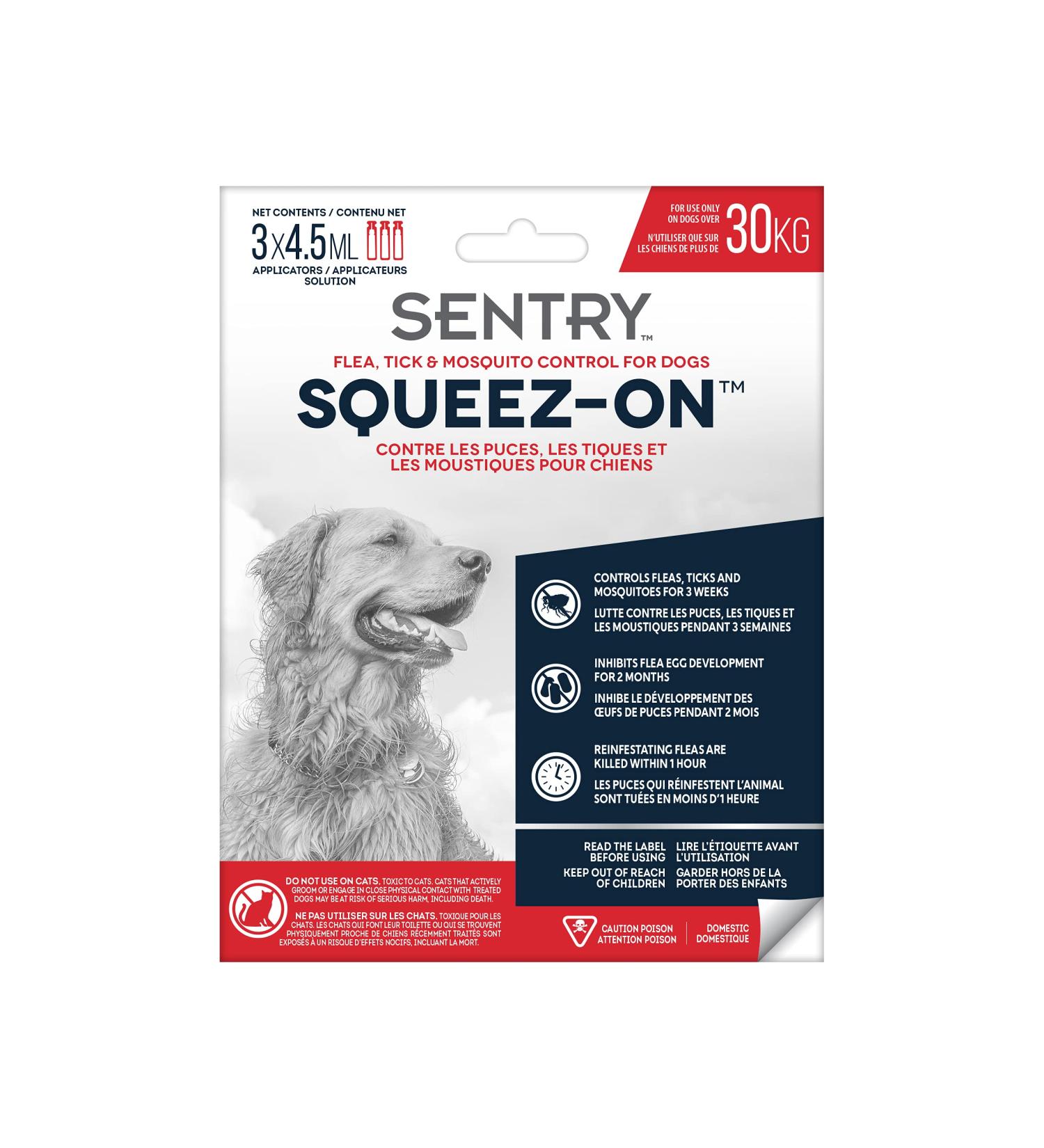 Sergeant's Sentry Flea Tick & Mosquito Control for Dogs Weighing Over 30 kg (Pack of 1) 3 Tubes - Buy Online on GoSupps.com