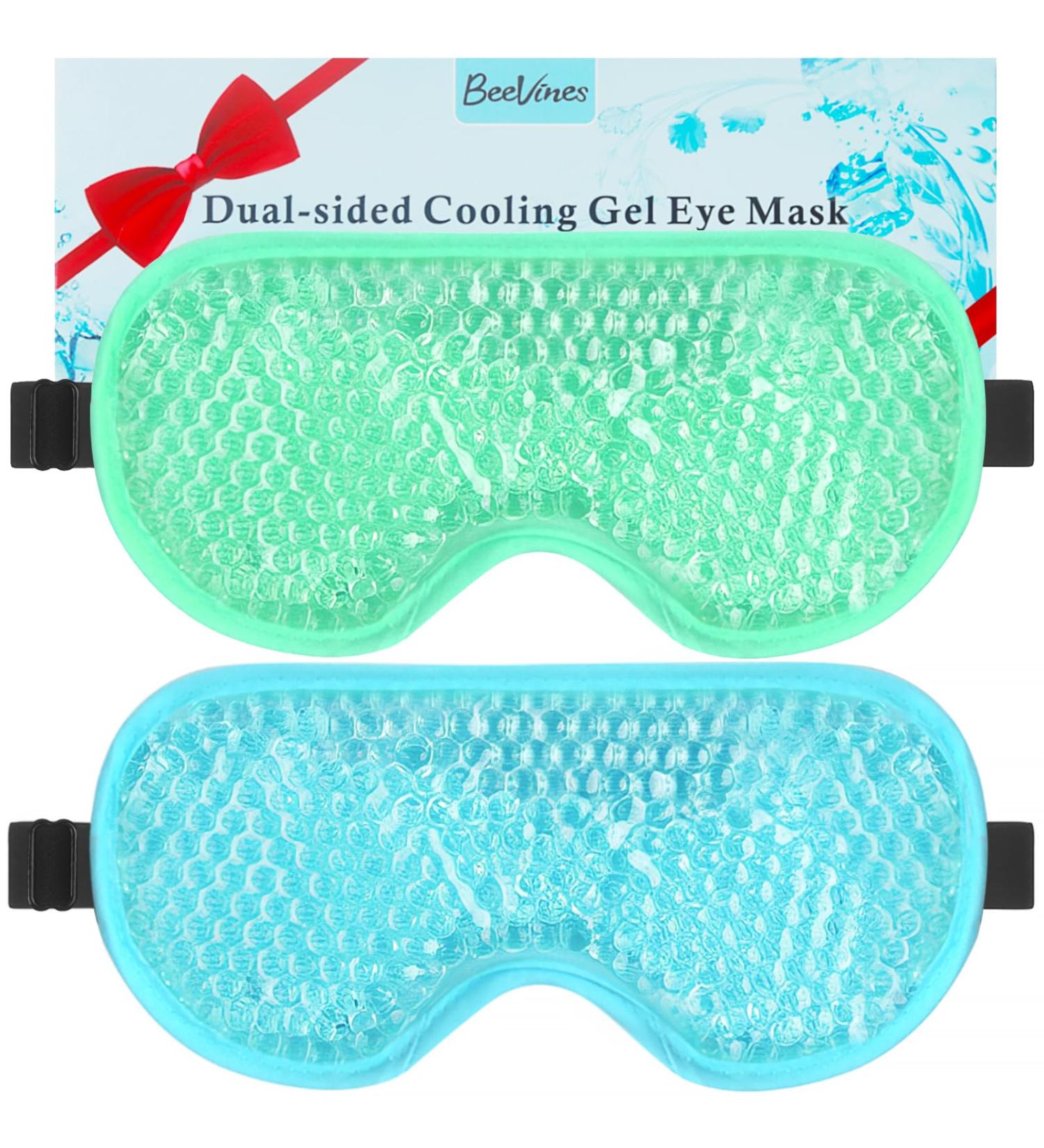 BeeVines Cooling Eye Mask 2 Pack Gel Cold Eye Mask for Puffy Eyes Eye Mask for Dark Circles Dry Eyes Cold & Warm Sleep Compress for Post Surgery Puffiness Allergies Sinuses (Blue & Green) 03 Blue & Green - Buy Online on GoSupps.com
