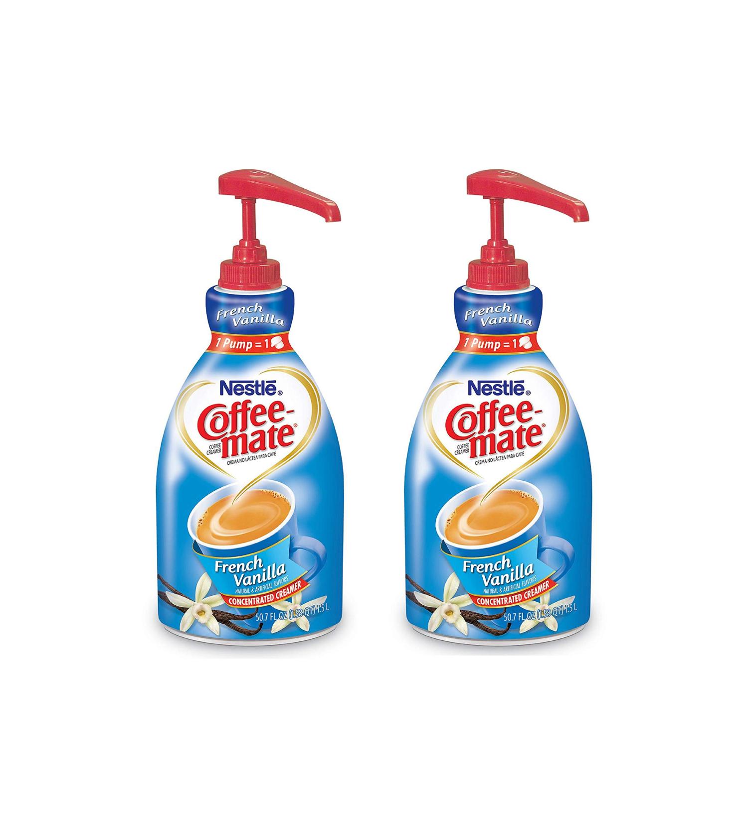 NESTLE COFFEE-MATE Coffee Creamer French Vanilla 1.5L liquid pump bottle Special Size 2Pack 50.7 Fl Oz (Pack of 2)
