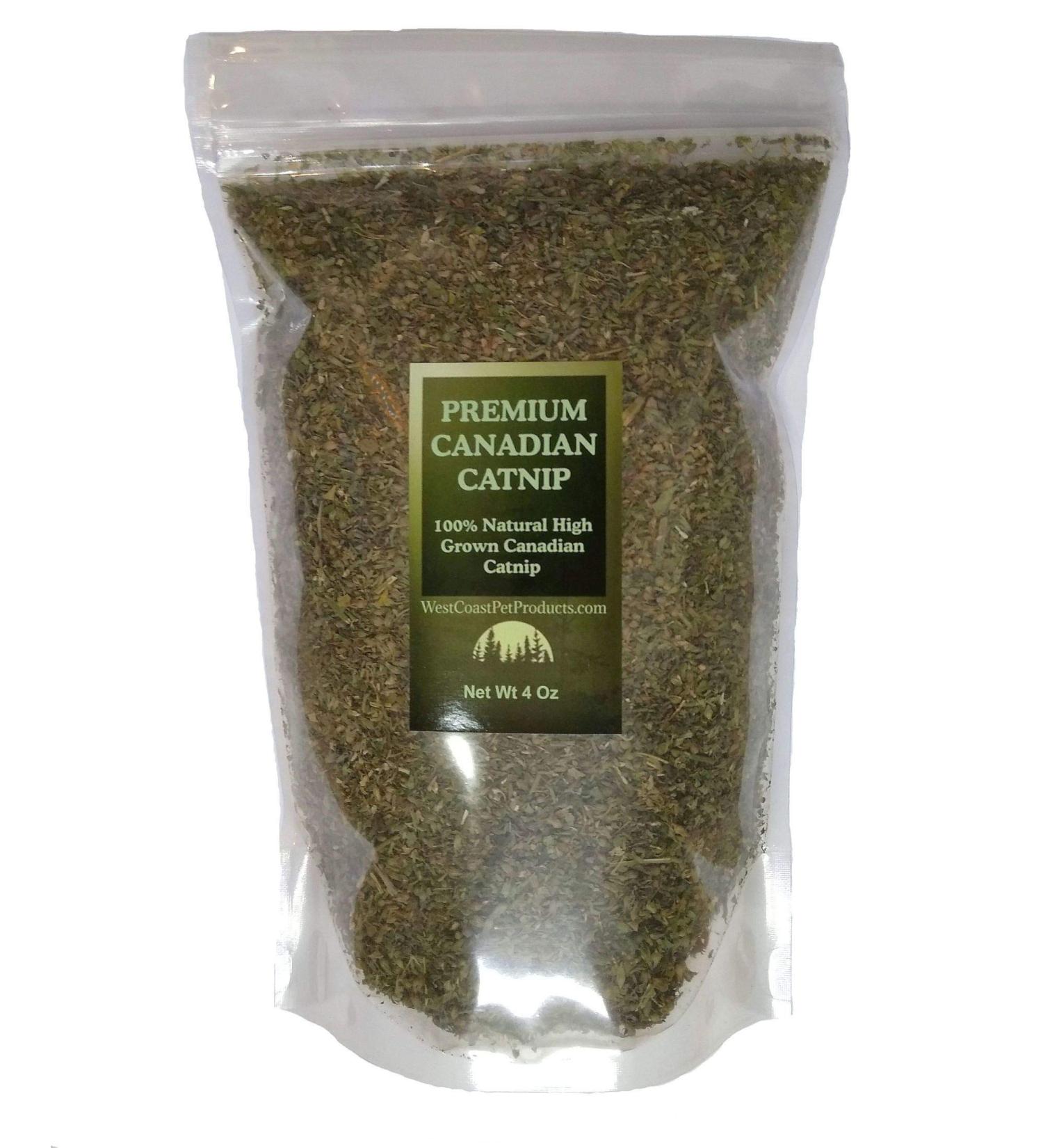 West Coast Pet Products 4 Oz Premium Canadian Catnip - Coarse & Fine Cut Cat Nip Treat - Buy Online on GoSupps.com