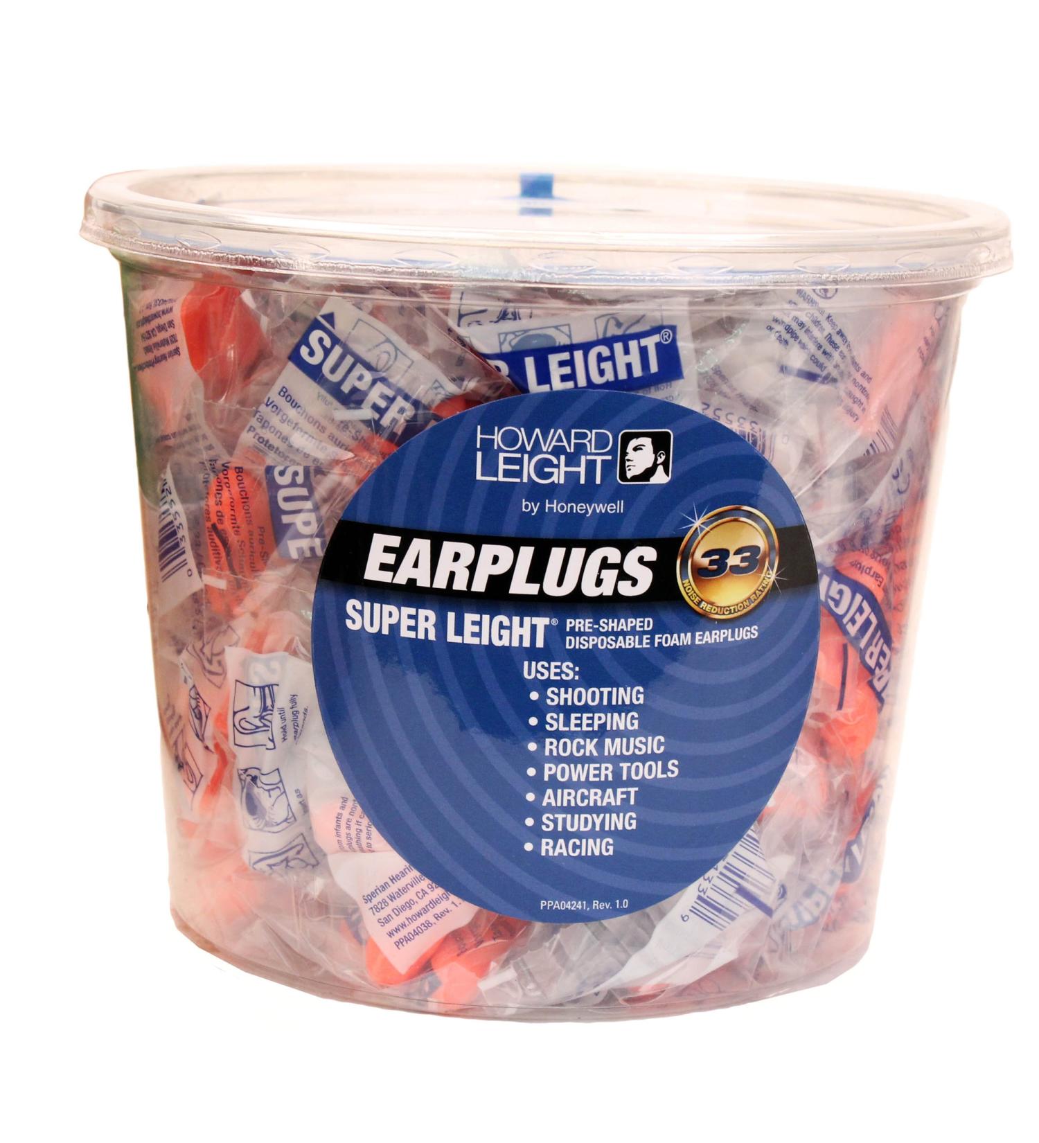 Howard Leight Disposable Super Leight Ear Plug  Foam  Orange  NRR 33  with Out Cord  100 Pair