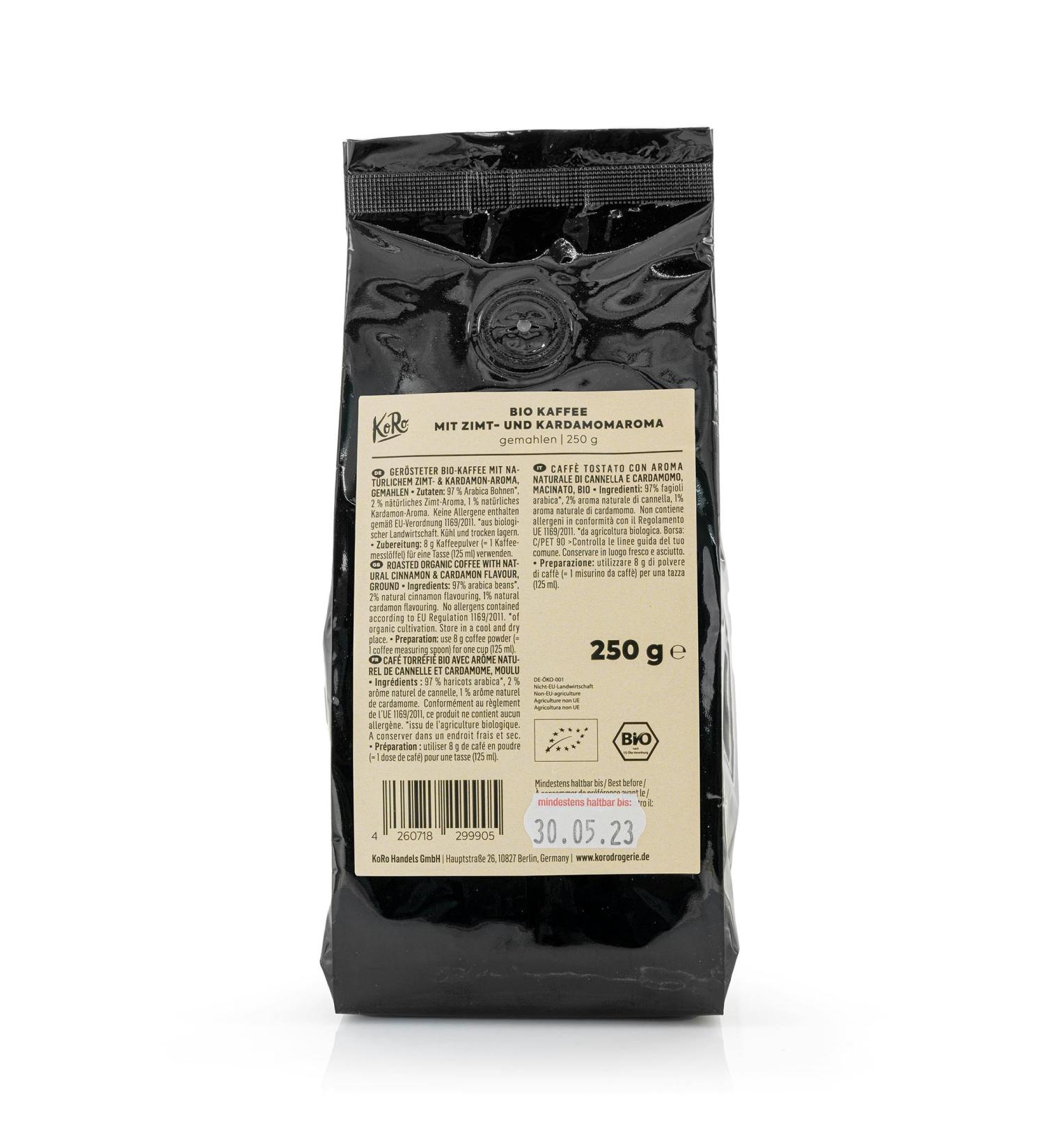 KoRo - Organic Cinnamon and Cardamom Coffee 250g - Buy Online on GoSupps.com