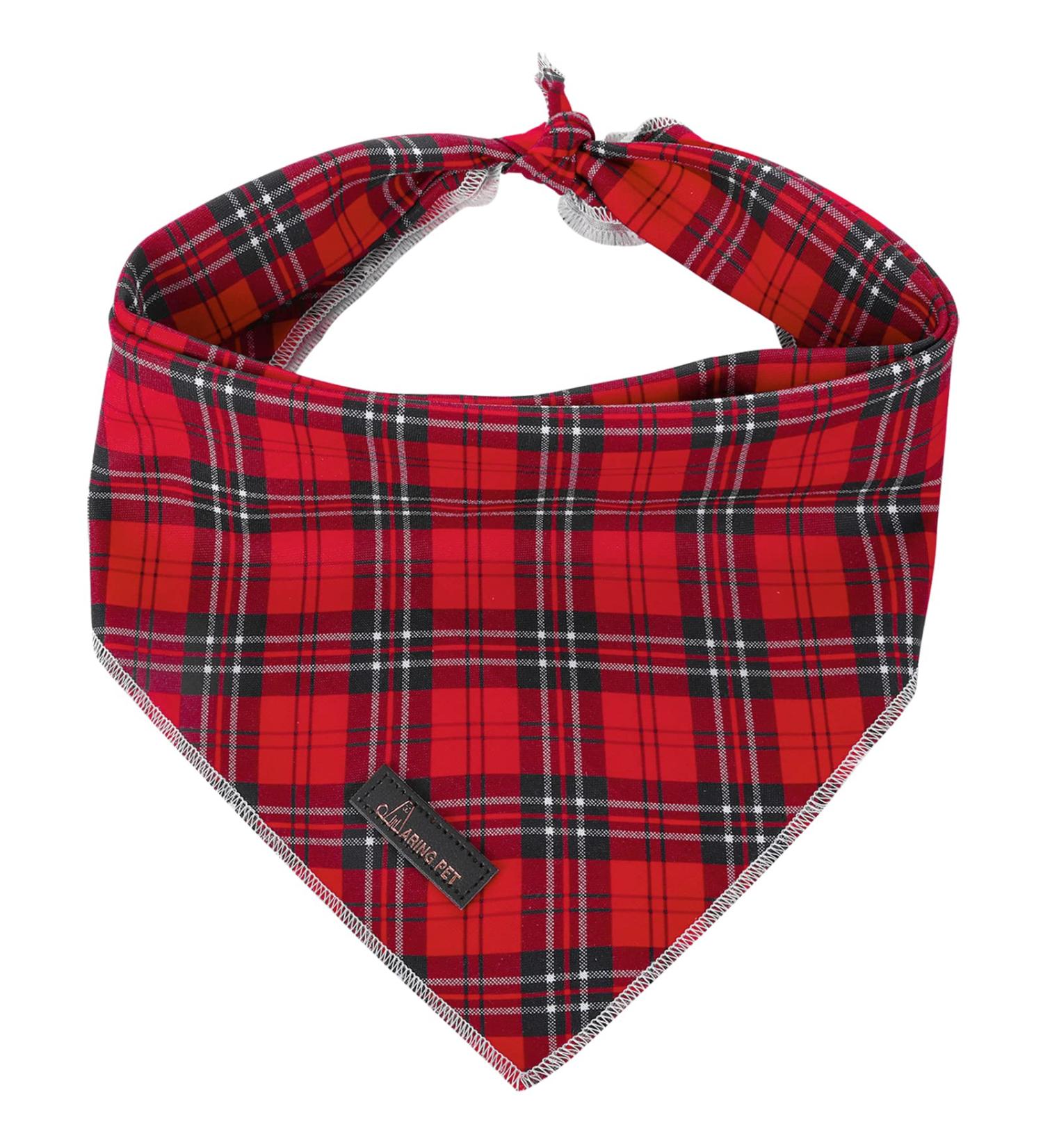 Aring Pet Christmas Dog Bandana | Cute Plaid Cotton Necker for Small to Large Dogs & Cats | Red-Black Check Design - Buy Online on GoSupps.com