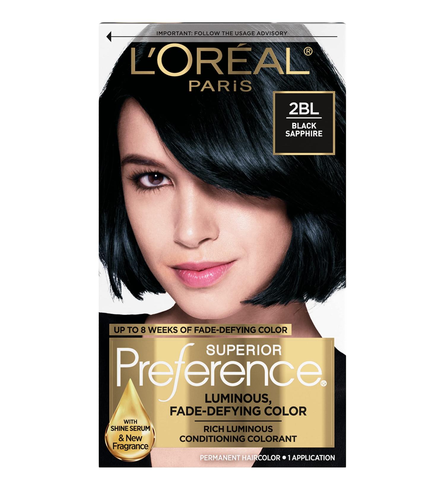 L'Oreal Paris Superior Preference Fade-Defying Hair Color in 2BL Black Sapphire - Pack of 1 - Buy Online on GoSupps.com