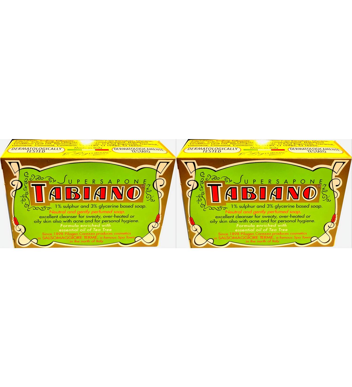Sulfur and Glycerin Soap Pack of 2 Supersapone Tabiano Soaps - Buy Online on GoSupps.com