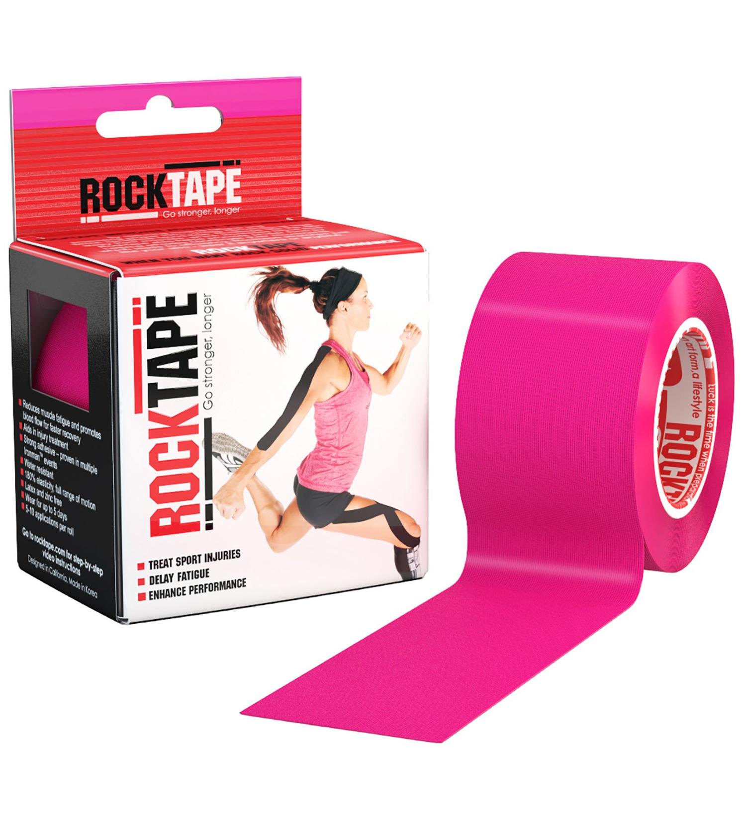 Water Resistant Kinesiology Tape for Athletes - Reduce Pain & Aid Injury Recovery - 5cm x 5m Uncut - Pink Hot Pink - Buy Online on GoSupps.com