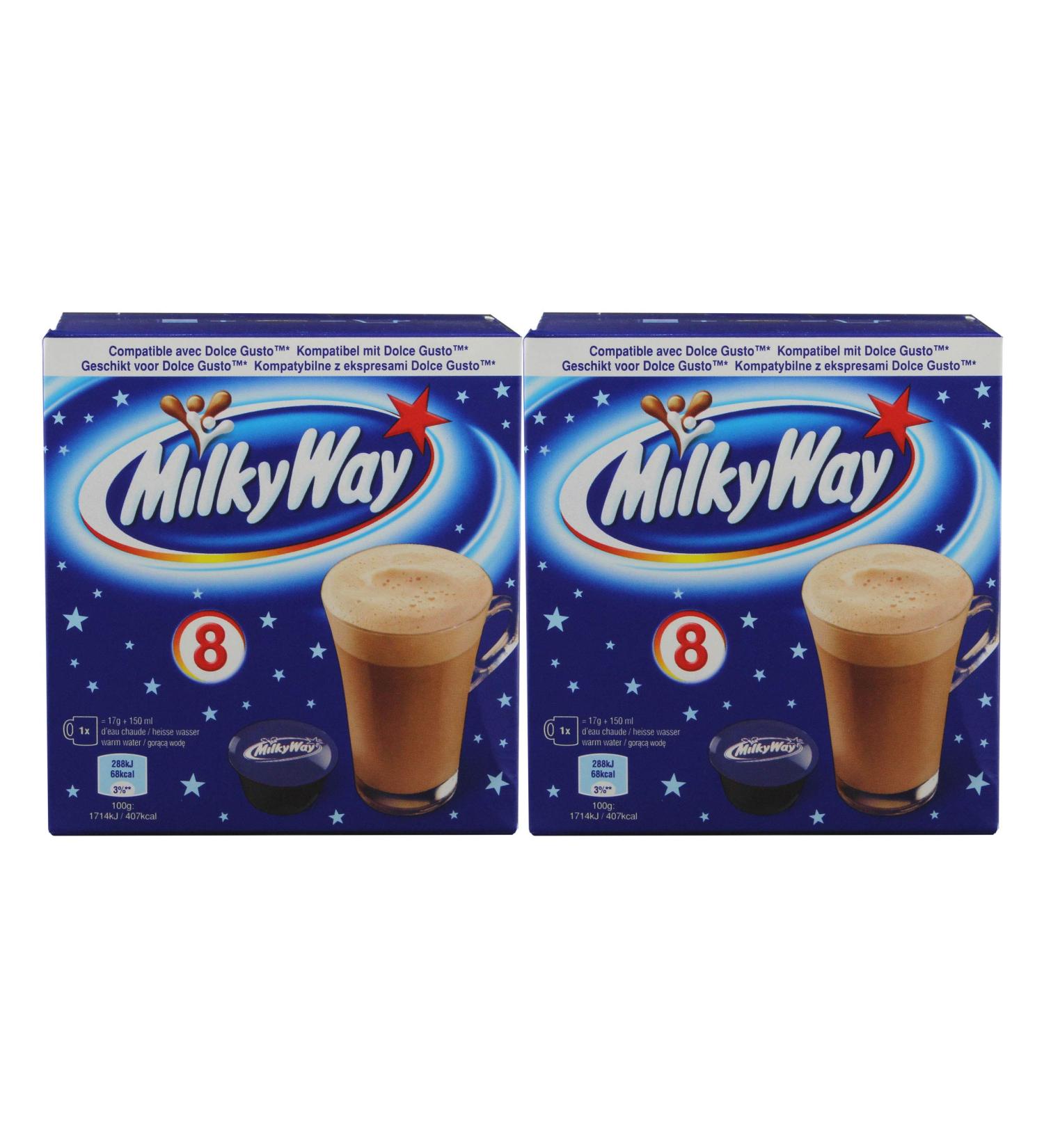 Milky Way Pods Lot de 2 bo tes de Poudre de Cacao Boissons chocolat es compatibles avec Dolce Gusto 2 x 8 g lules - Buy Online on GoSupps.com