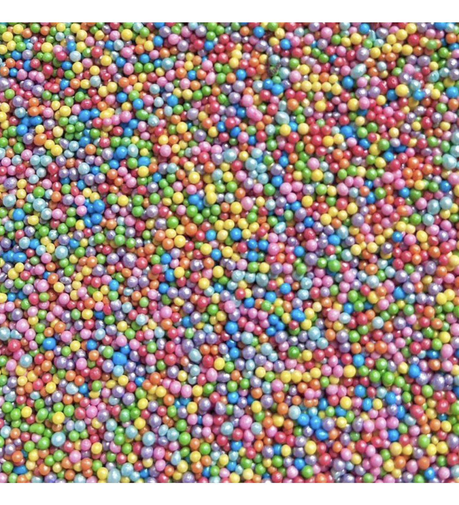 Rainbow orange pink yellow blue green 100s & 1000s sprinkles for summer edible cupcake cake toppers biscuits pearls decoration 100s 1000s bright birthday party baking RAINBOW DROPS