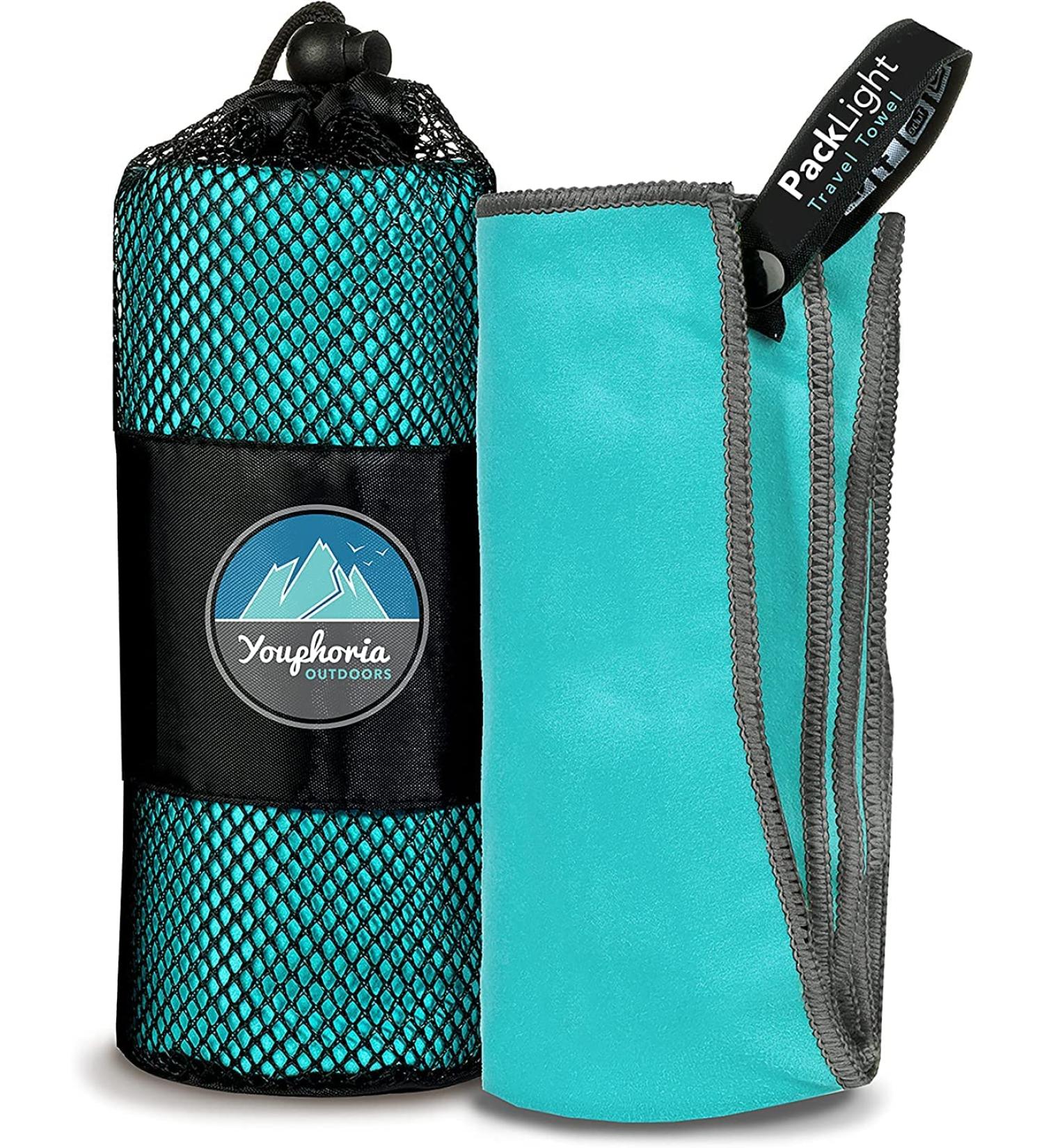 Youphoria Microfiber Travel Towel - Fast Drying & Lightweight | Mint/Gray, Large 32x72 - Buy Online on GoSupps.com