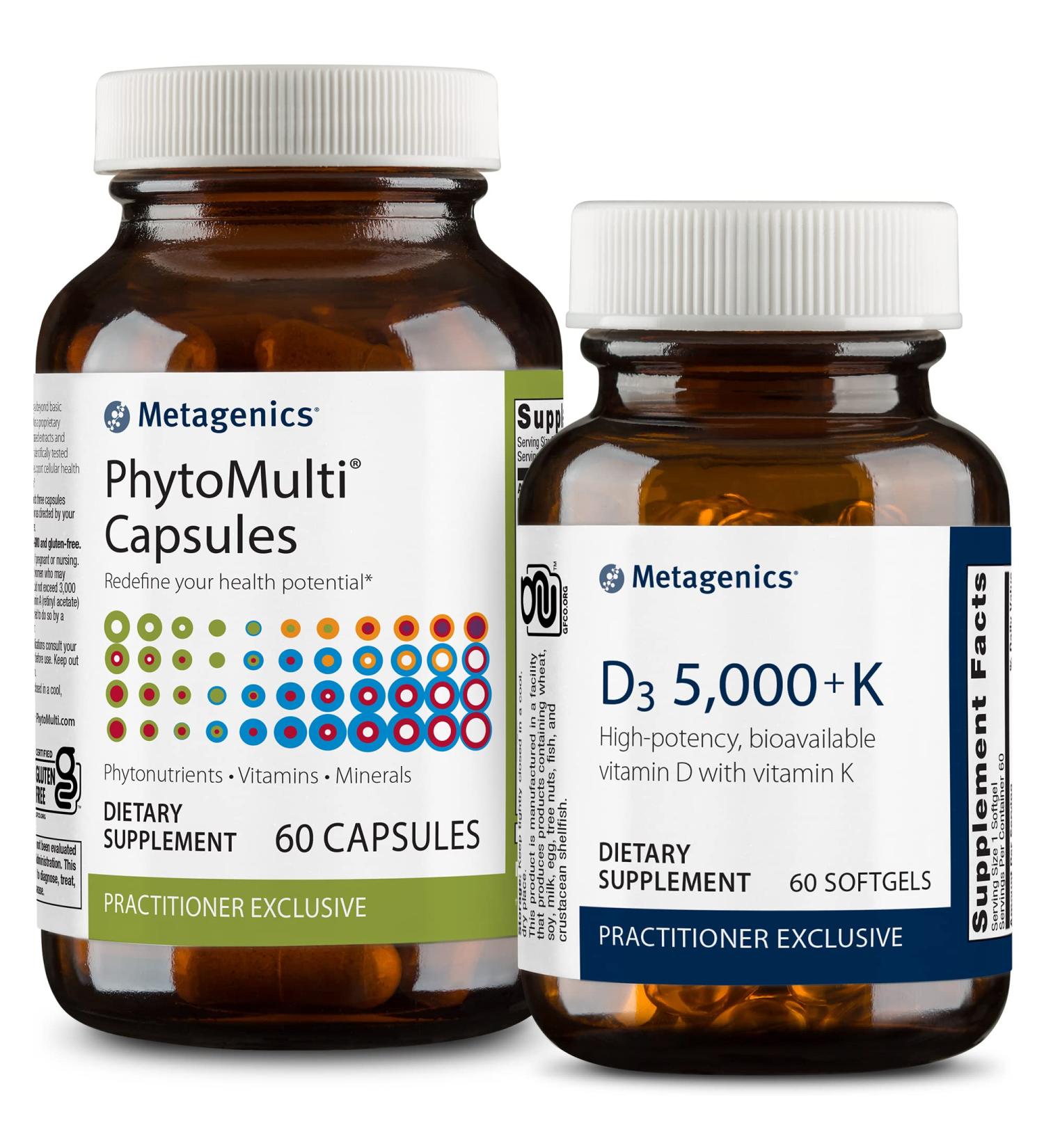 Metagenics PhytoMulti Capsules Multivitamin with D3 5000 + K Bundle - Buy Online on GoSupps.com