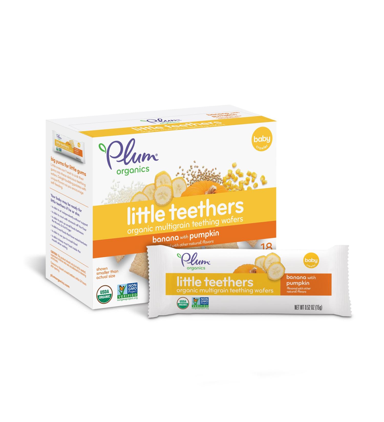 Plum Organics Little Teethers Banana & Pumpkin Teething Wafers - 3 Oz, 6 Count (Pack of 6) - Buy Online on GoSupps.com