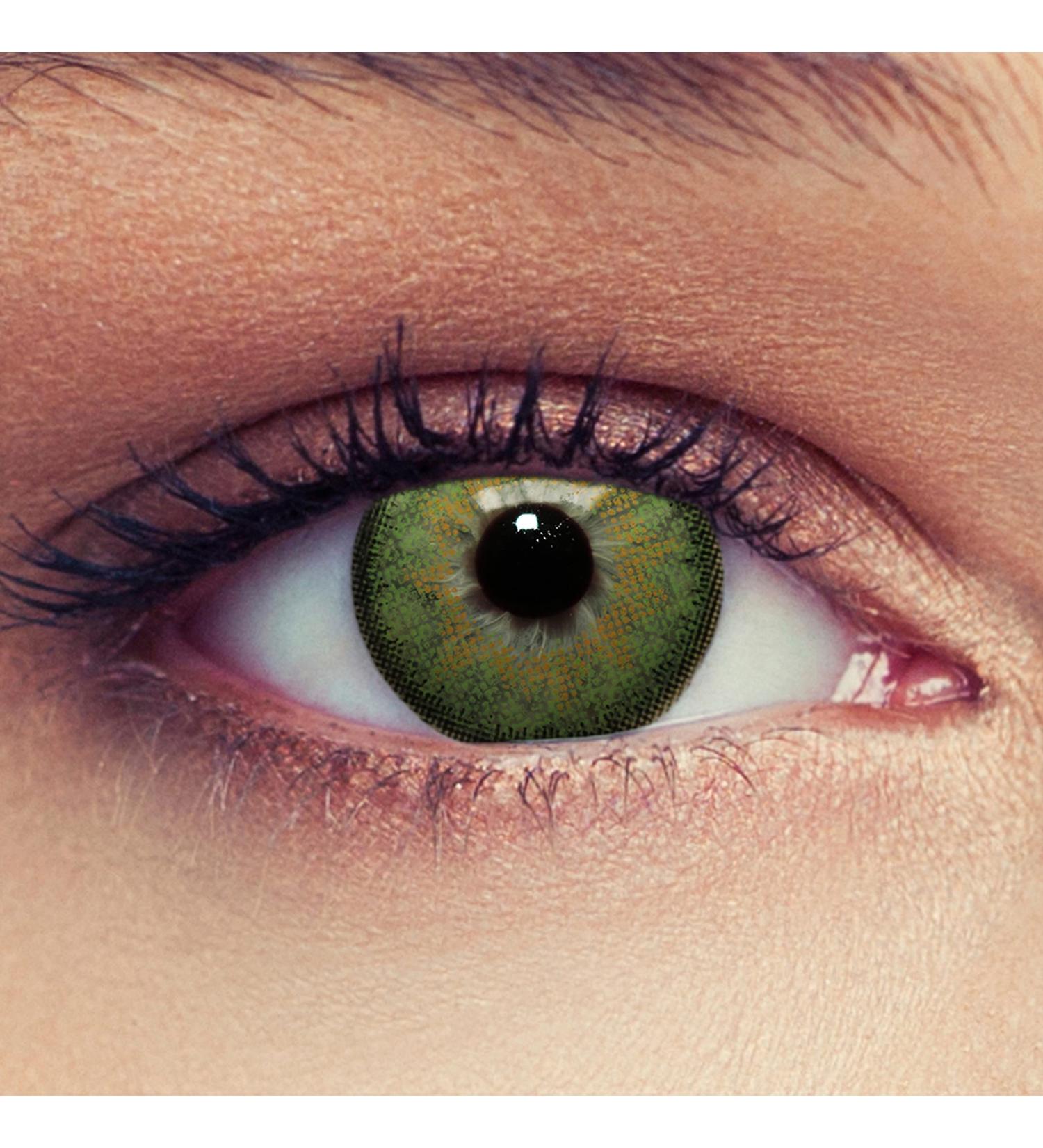 Buy Green Colored Contact Lenses - Monthly Strength - Natural Look for Dark Eyes - Free Container Included - Buy Online on GoSupps.com
