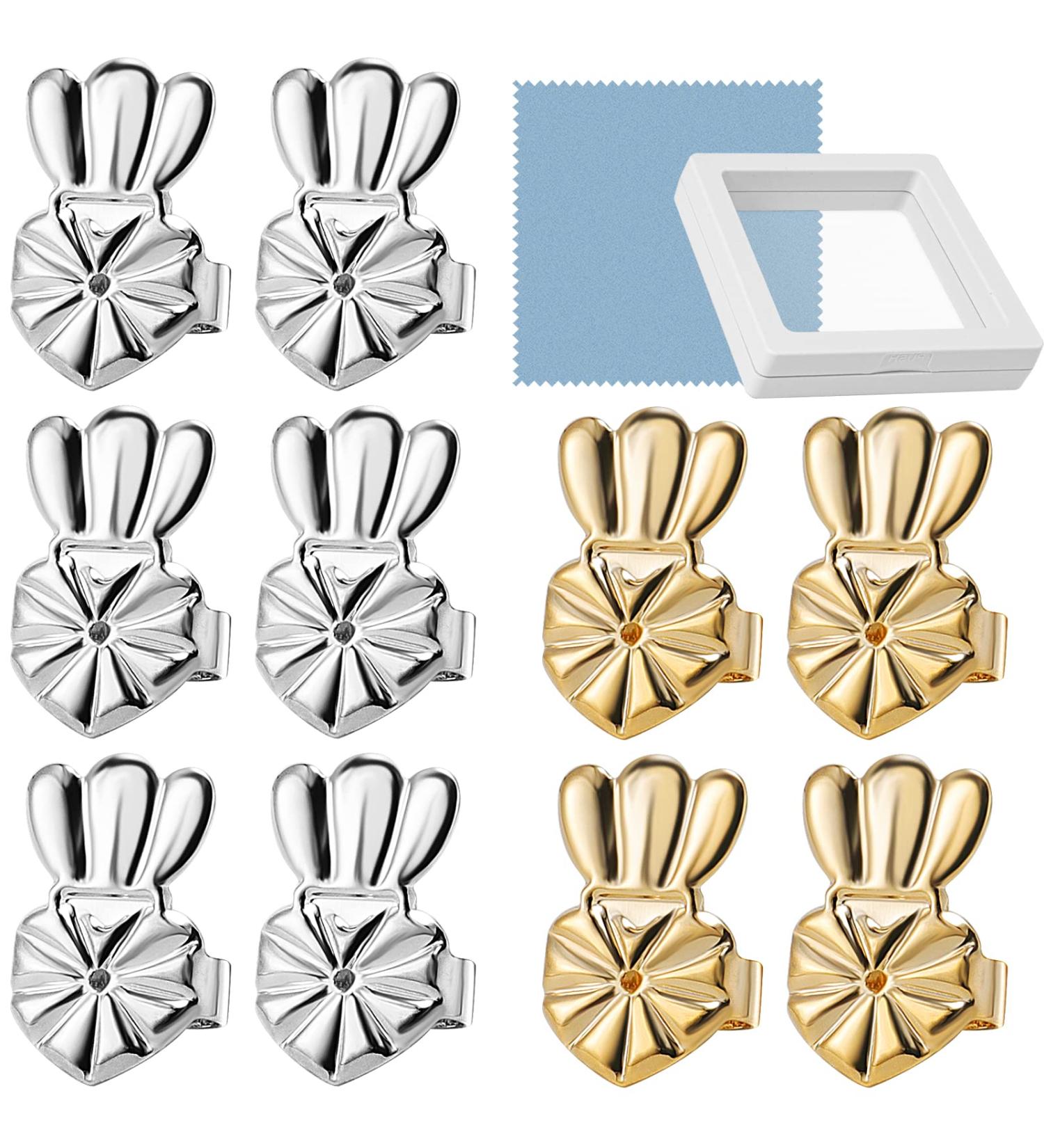 Earring Backs for Droopy Ears & Heavy Earrings - 10 Pcs/5 Pairs, Upgraded Support Backs, Hypoallergenic Lifters (Silver + Gold) - Buy Online on GoSupps.com
