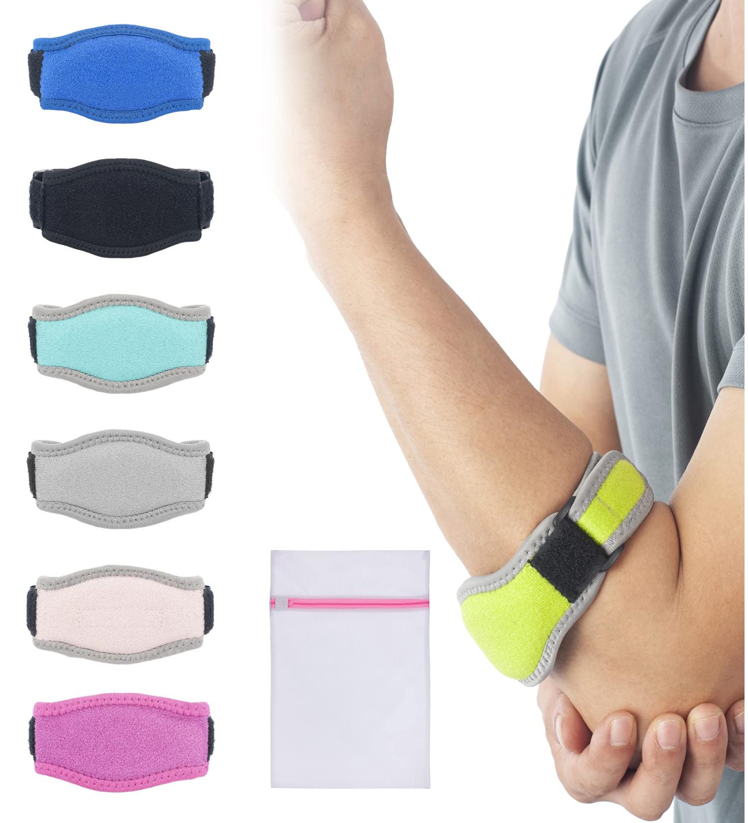 360 Relief Elbow Support Brace - Adjustable Strap for Tennis & Golfers | Pain Relief for Tendonitis & Arthritis | Green, One Size | Includes Mesh Laundry Bag - Buy Online on GoSupps.com