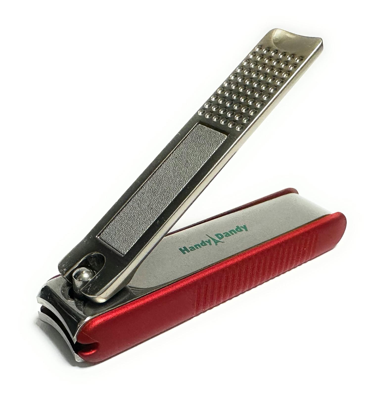 HandyDandy Professional Nail Clipper Set with File - Red | Easy Cleanup for Fingernails & Toenails - Buy Online on GoSupps.com