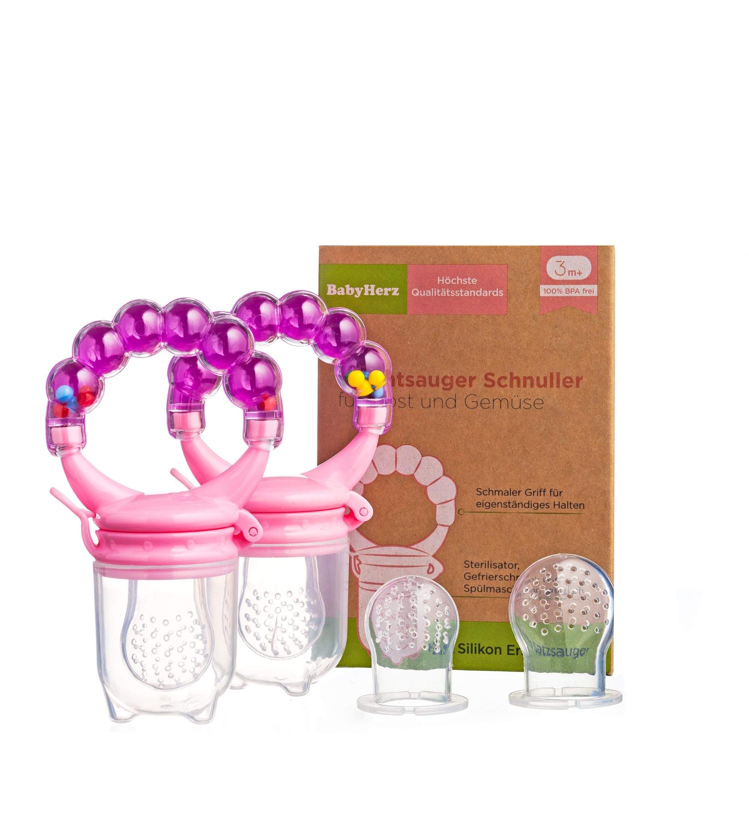 100% BPA-Free Fruit Teat Pacifier for Babies - Ideal for 3-6 Months | Pink Fruit & Vegetable Feeder - Buy Online on GoSupps.com