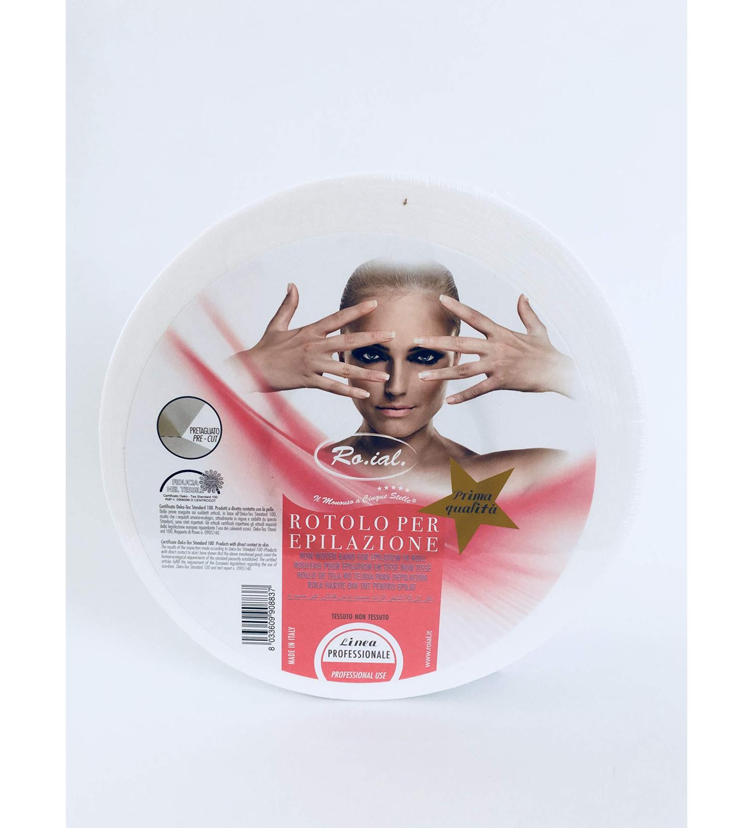 Ro.IAL Pre -cut (perforated) depilatory strips nonwill roller for hair removal - 100 meters - Premium quality - Made in Italy!