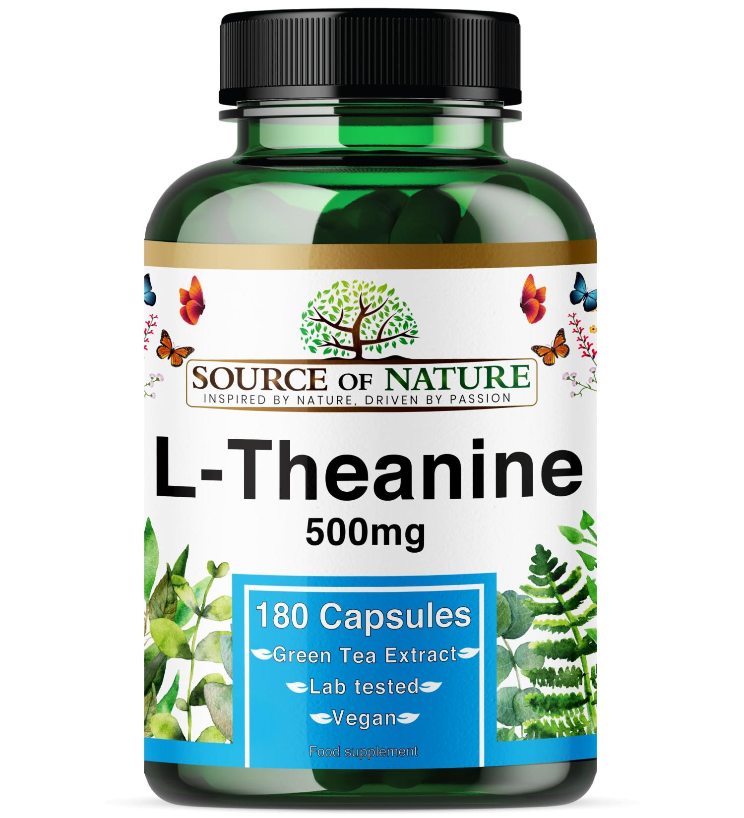 L-Th anine 500 mg 180 G lules V ganes Acide Amin Hautement Dos issu du Th Vert | Approvisionnement de 6 Mois | 98% Pur Sans Additifs | Fabriqu au Danemark - Buy Online on GoSupps.com