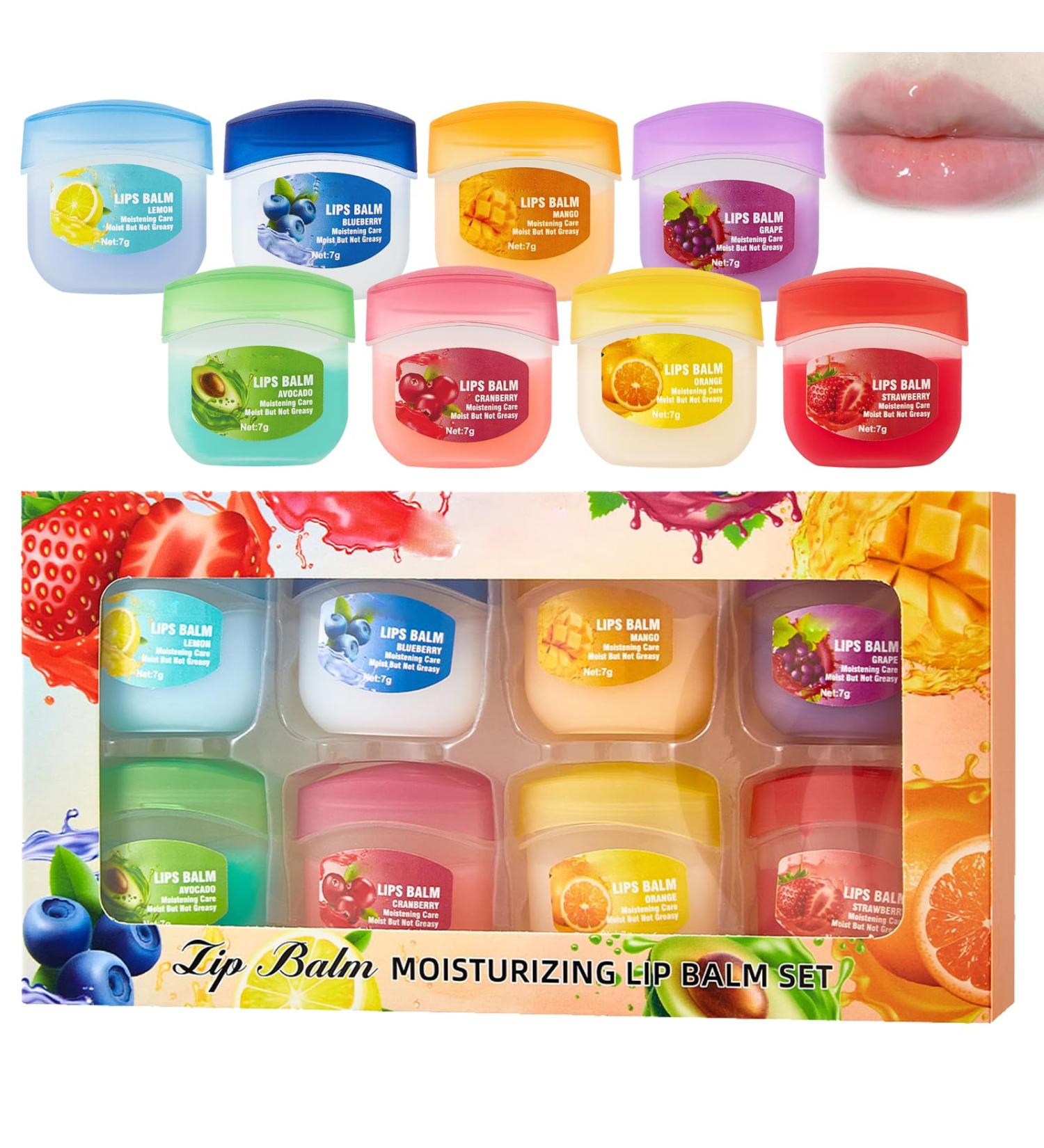 8Piece Set Lip Balm Moisturizing Lip Care Kit 8 Fruit Flavored Lip Masks 4-in-1 Lip Treatment Suitable for Dry Skin Smooths Lip Lines Hydrating Lipstick Long-Lasting Effect Natural Finish - Buy Online on GoSupps.com