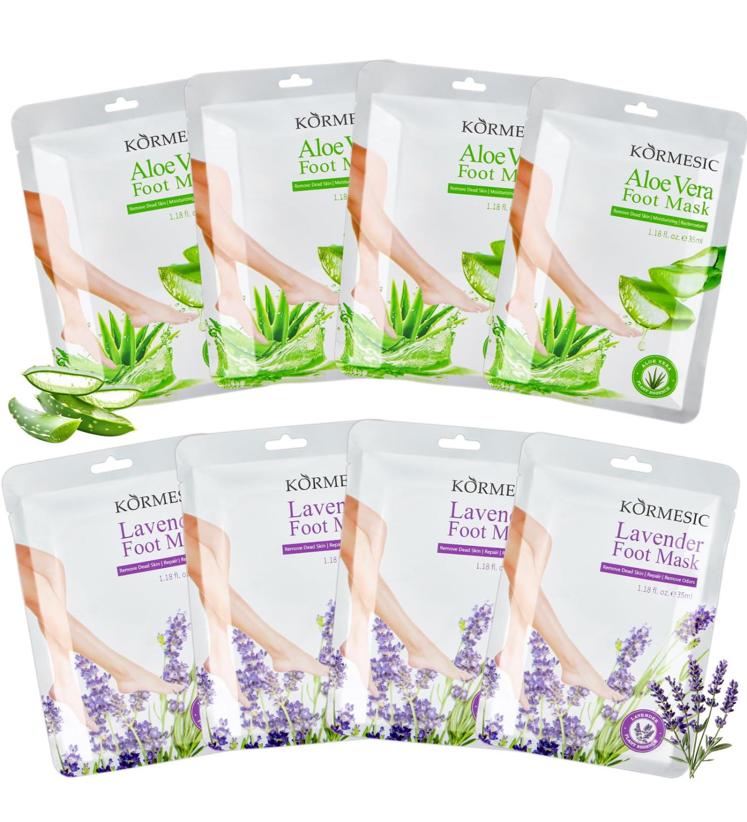 Lot de 8 masques pour les pieds Chaussettes pour les pieds Masque hydratant pour les pieds - Adoucit les talons secs et d chir s les pieds rugueux et am liore les callosit s (4 x lavande et 4 x - Buy Online on GoSupps.com