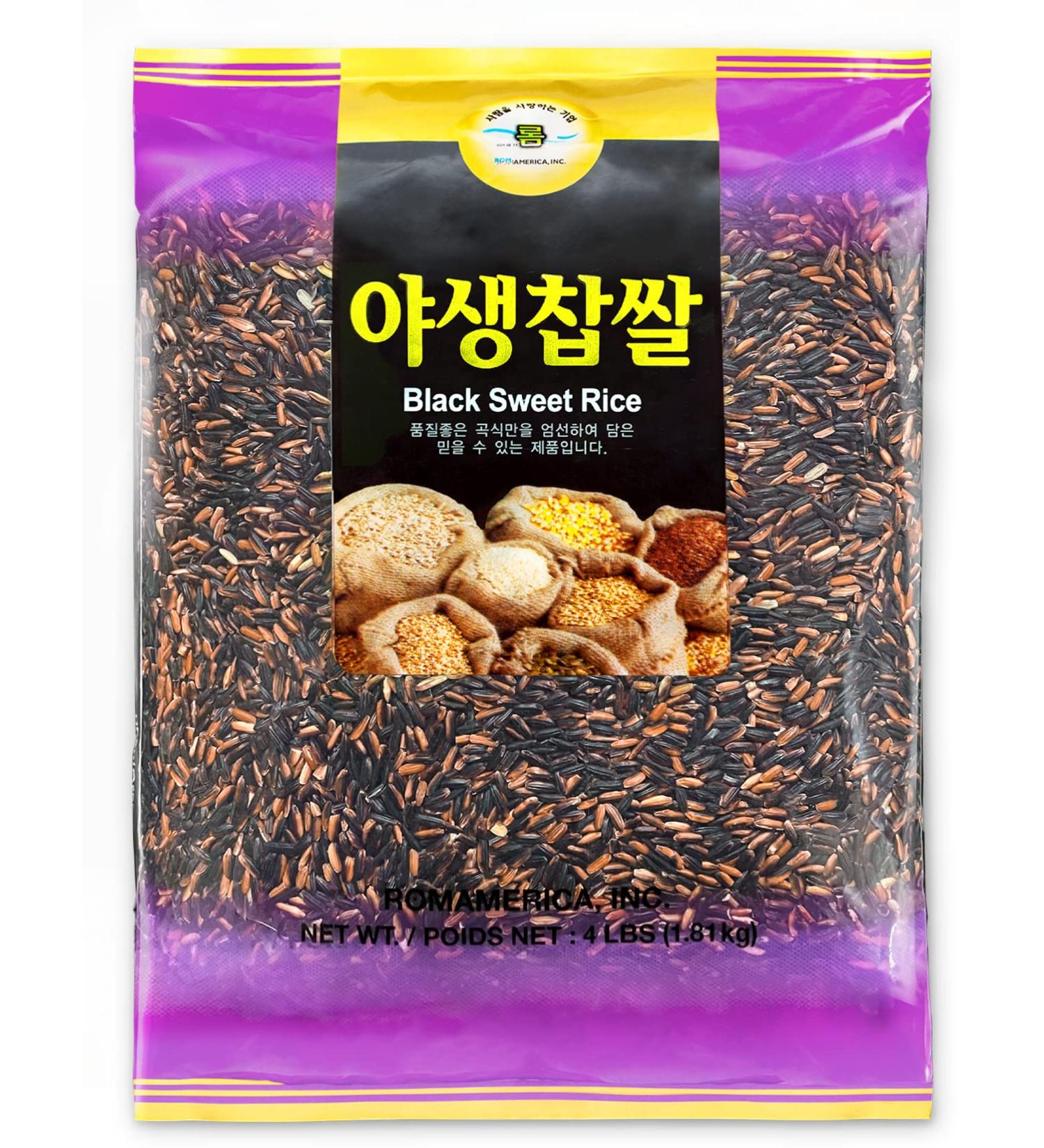 ROM AMERICA Sweet Black Rice Forbidden Rice 4 lb | Sticky Glutinous Korean Purple Rice | Whole Grain Medium Grain for Asian Cooking - Healthy Superfood Rich in Nutrients - Buy Online on GoSupps.com