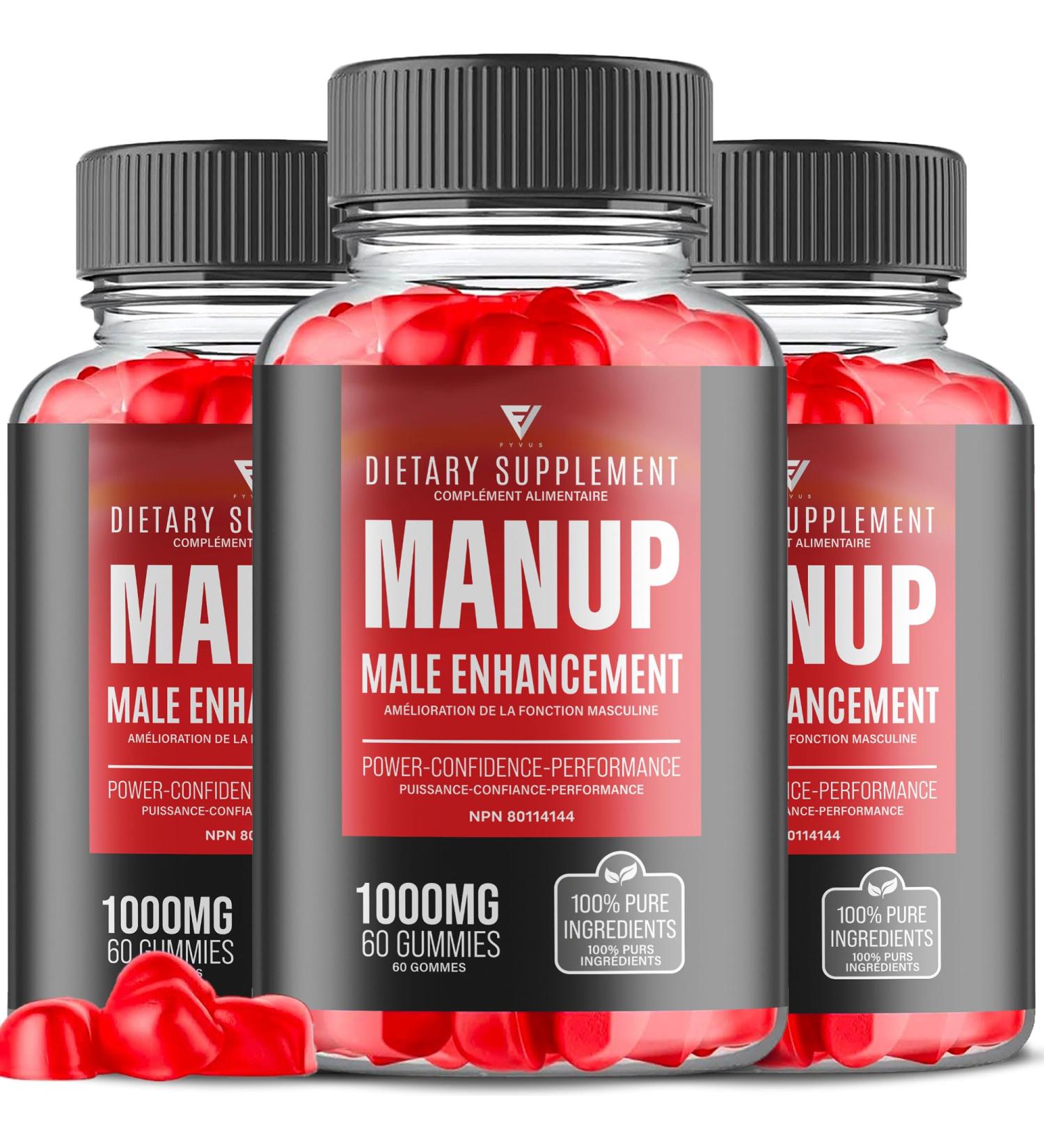 (3 Pack) ManUp Gummies ManUp Advanced Strength and Overall Healthy Lifestyle Support Supplement Gummy ManUp Maximum Performance and Confidence Supplement Formula Reviews (180 Gummies) - Buy Online on GoSupps.com
