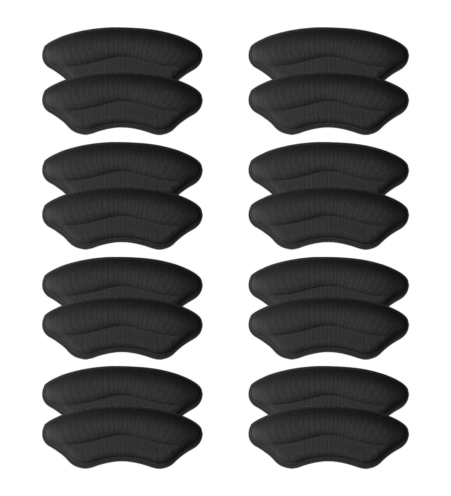5D Comfort Heel Grips Liner Cushions - Prevent Heel Pains & Blisters - Self-Adhesive Inserts - 8 Pairs, Black - Buy Online on GoSupps.com