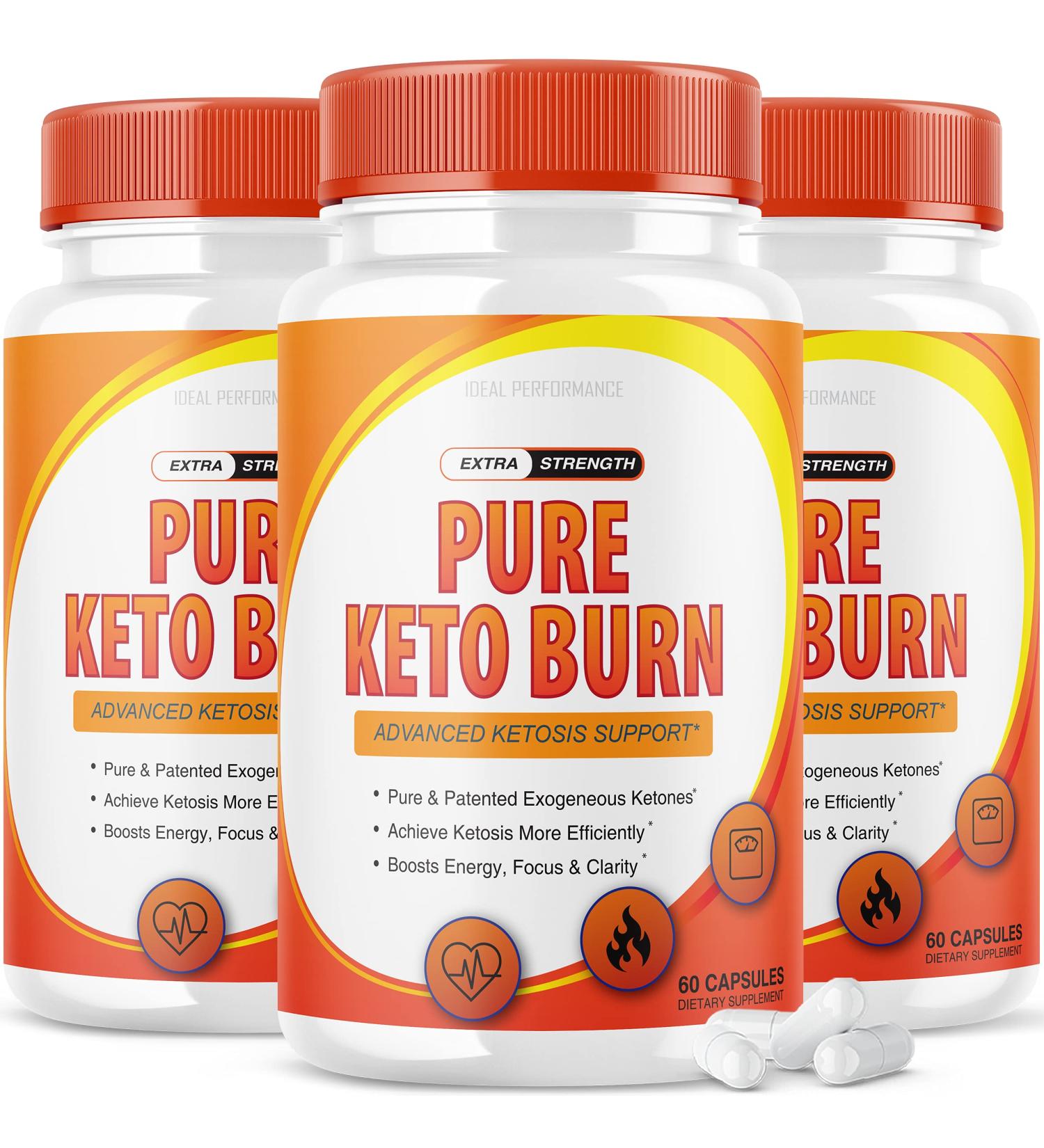 (3 Pack) Pure Keto Burn Keto Pills Shark Extra Strength Advanced Formula (180 Capsules)