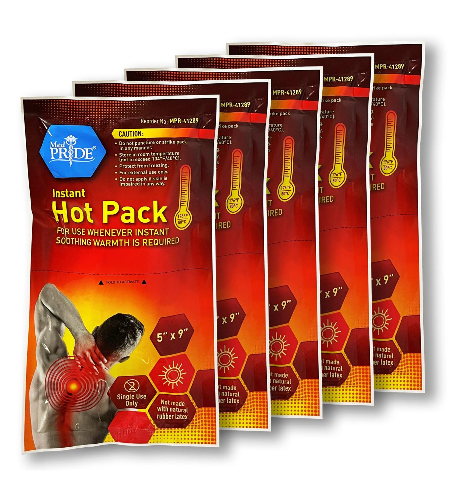 Medpride Instant Hot Packs 5x9 - 24 Pack | Disposable Heating Bags for Muscle Pain & Menstrual Relief - Buy Online on GoSupps.com