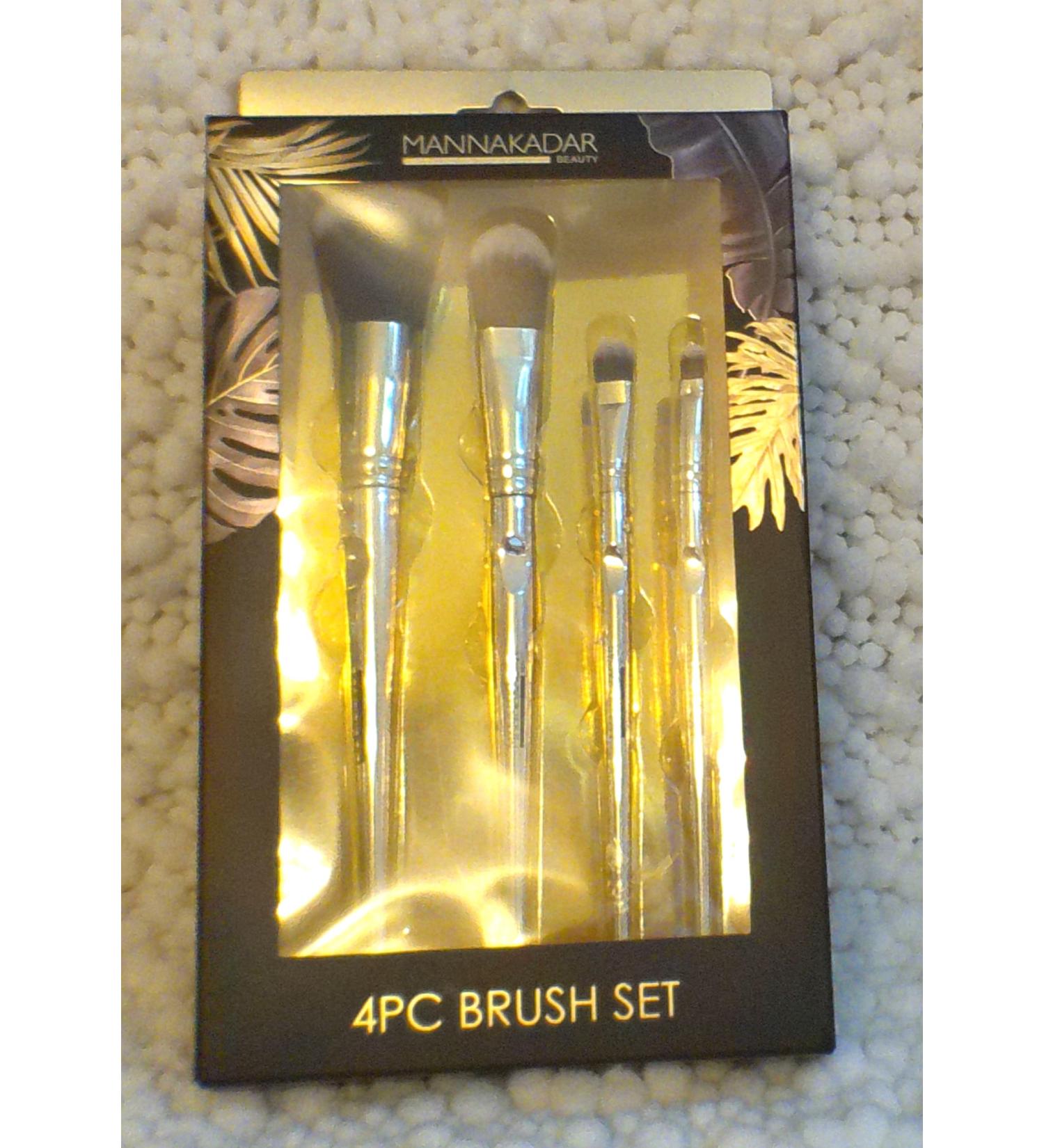 Manna Kadar 4-Piece Makeup Brush Set - Premium Silver Brushes for Flawless Application | International Shipping Available - Buy Online on GoSupps.com