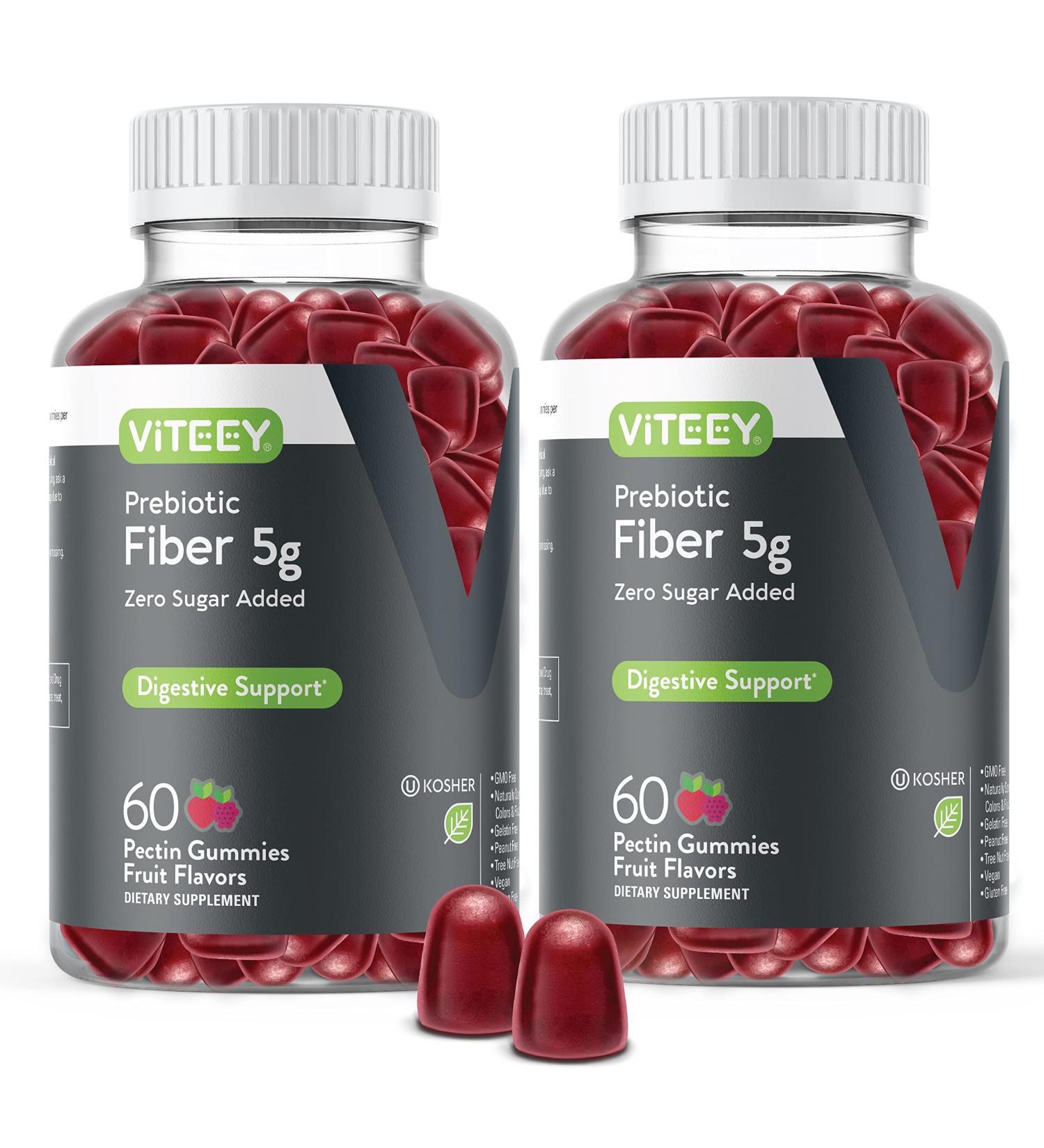 Prebiotic Fiber Gummies 5G - Supports Digestive Health & Weight Management - Vegan Dietary Supplement - 120 Fruity Chews - Zero Sugar Added - Buy Online on GoSupps.com