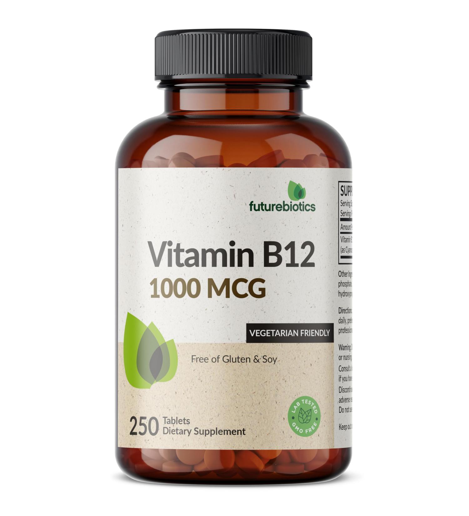Futurebiotics Vitamin B12 1000mcg Vegetarian Friendly Non-GMO 250 Tablets - Buy Online on GoSupps.com