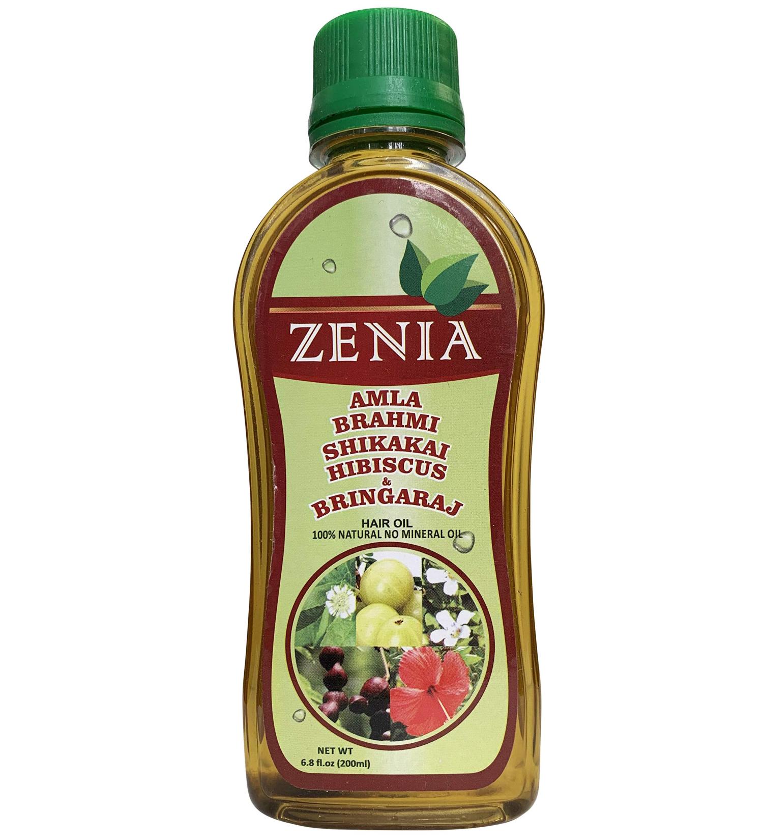 Zenia Amla Brahmi Shikakai Hibsicus Bhringraj Maka Hair Oil 200ml No Mineral OIl