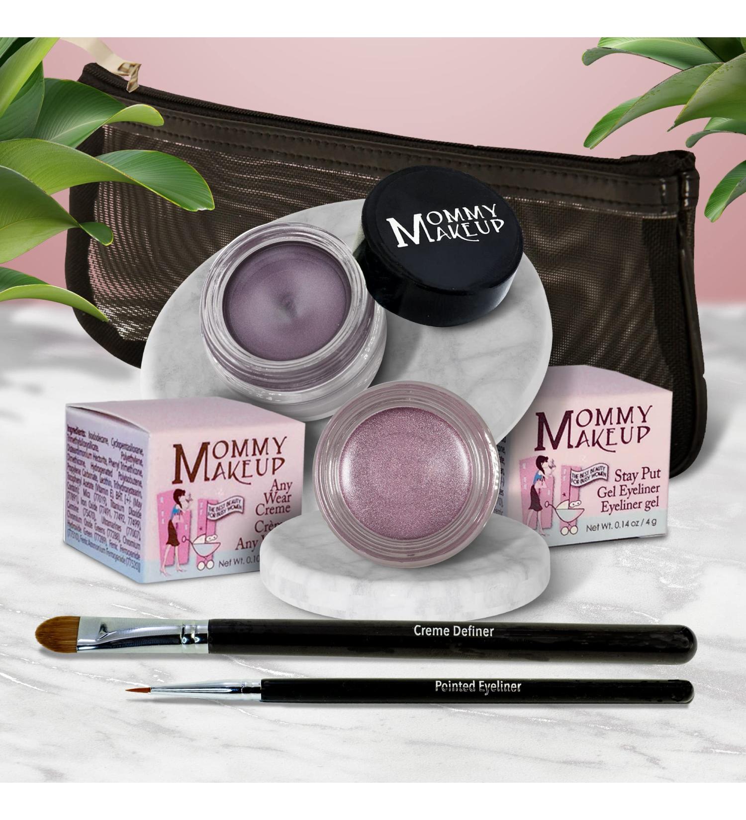 Everlasting Eye 5 Piece Waterproof Makeup Set | Gel Eyeliner Creme Eyeshadow Brushes & Mesh Bag | Paraben-Free Talc-Free Cruelty-Free | Elsa/Amethyst - Buy Online on GoSupps.com