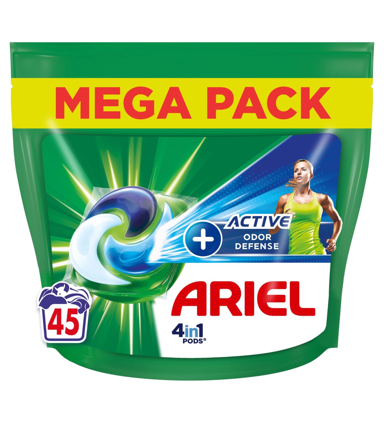 Ariel 4in1 PODS Liquid Laundry Detergent Capsules 45 Washes +Active Odor Defense Touch Of Febreze 2x Fresher Smell - Buy Online on GoSupps.com