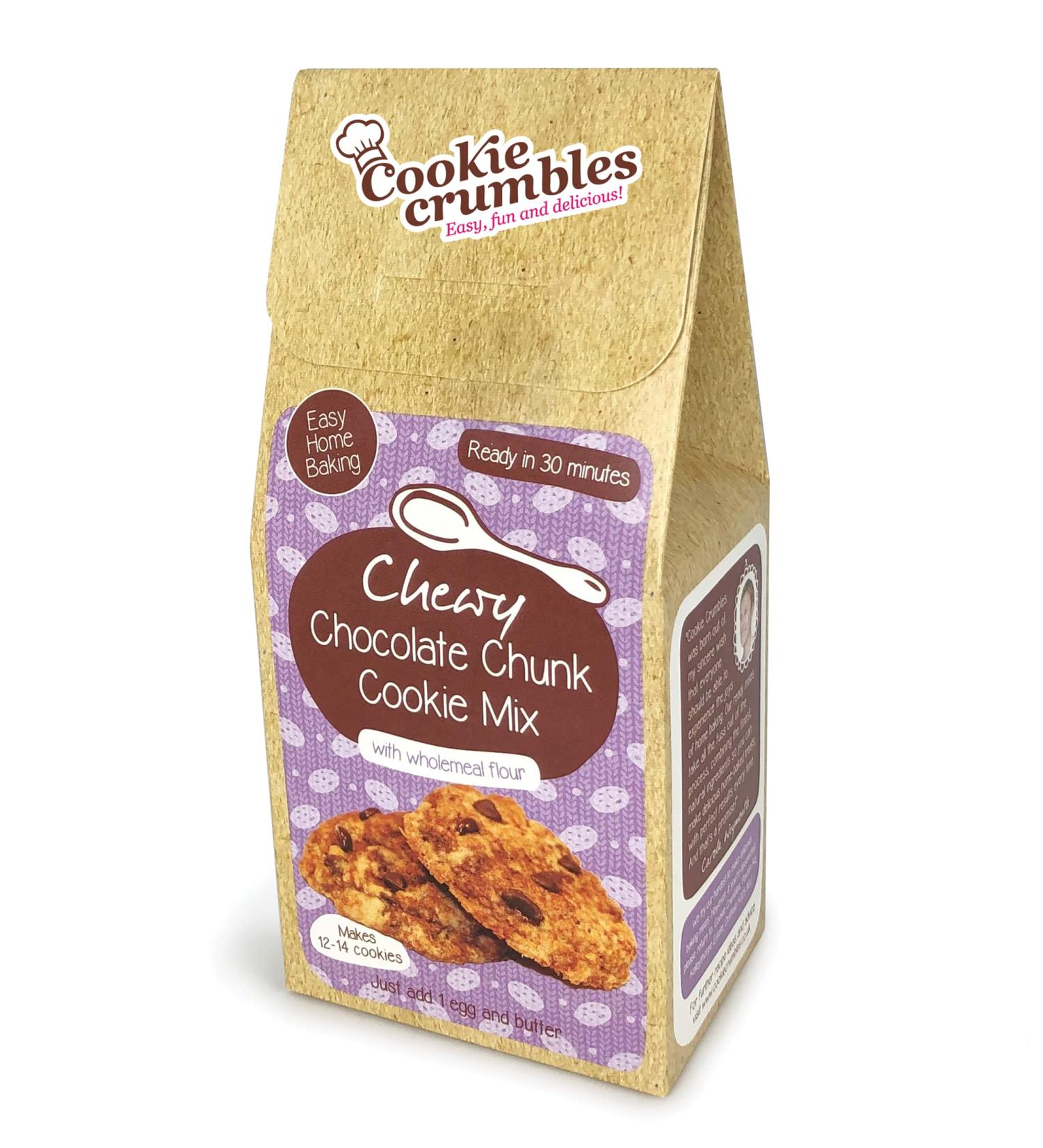 Cookie Crumbles Chewy Chocolate Chunk Cookie Mix 358g - Dairy-Free, Preservative-Free, No Artificial Flavours or Colours - Ready in 30 Minutes! - Buy Online on GoSupps.com