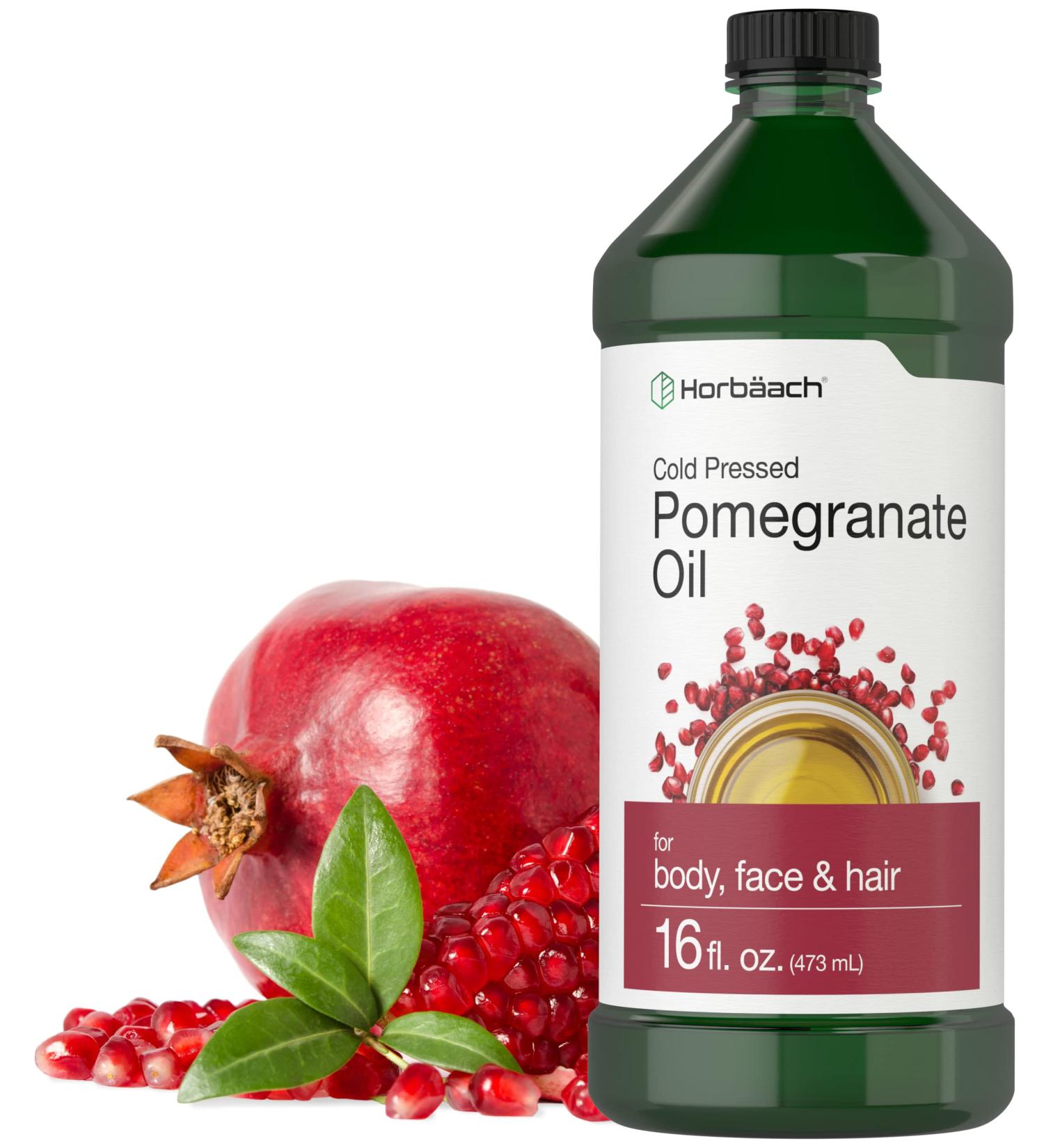 Pomegranate Seed Oil 16 oz | Face, Skin & Hair Moisturizer | Cold Pressed, Non Comedogenic | SLS & Paraben Free by Horbaach - Buy Online on GoSupps.com