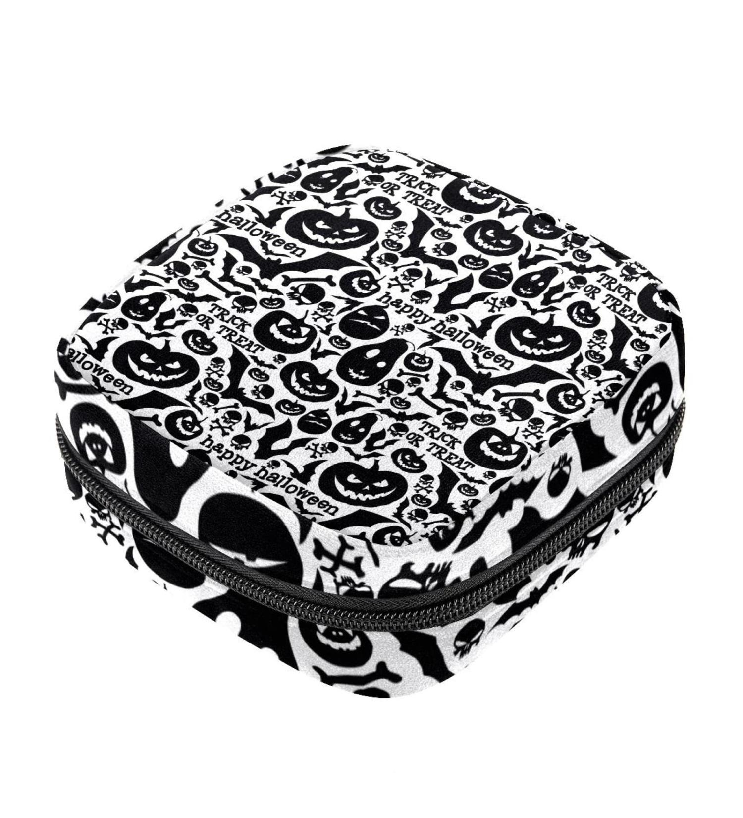 Halloween Pumpkin Bat Menstrual Pad Purse - Tampon Collect Pouch for Women & Girls - Sanitary Napkin Disposal Bag - Buy Online on GoSupps.com