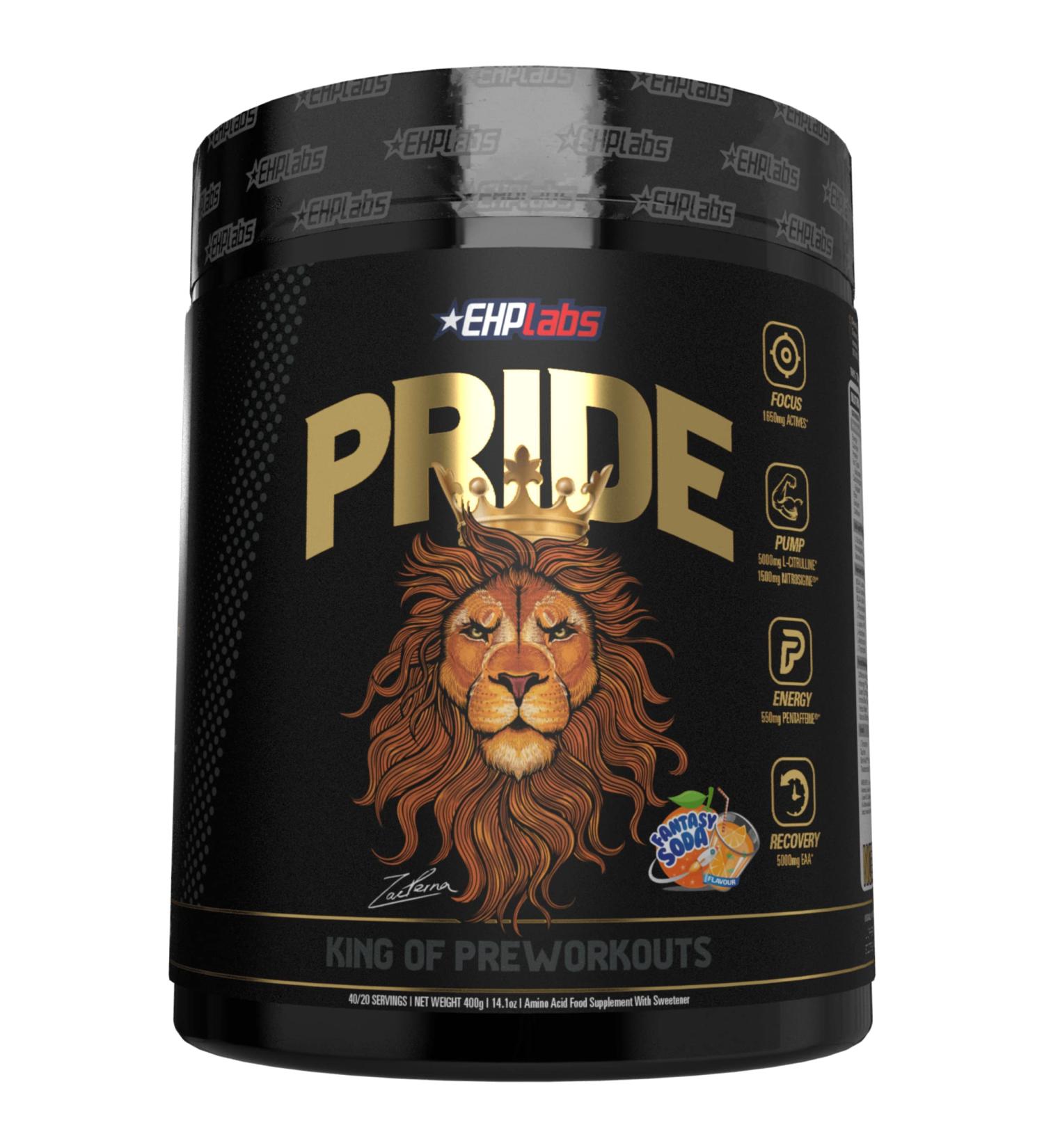 Pride Pre Workout Powder - Fantasy Soda Flavor | Full Strength for Men & Women | Energy, Focus, Pumps & Recovery | 40 Servings - Buy Online on GoSupps.com