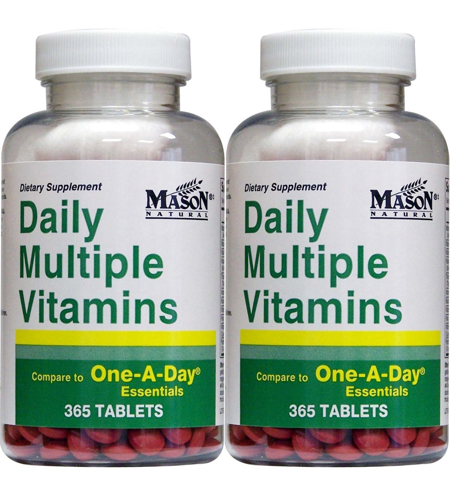 Daily Multiple Vitamins Compare to One A Day Essentials Multivitamin Multimineral Supplement 365 Tablets per Bottle Pack of 2 Total 730 Tablets - Buy Online on GoSupps.com