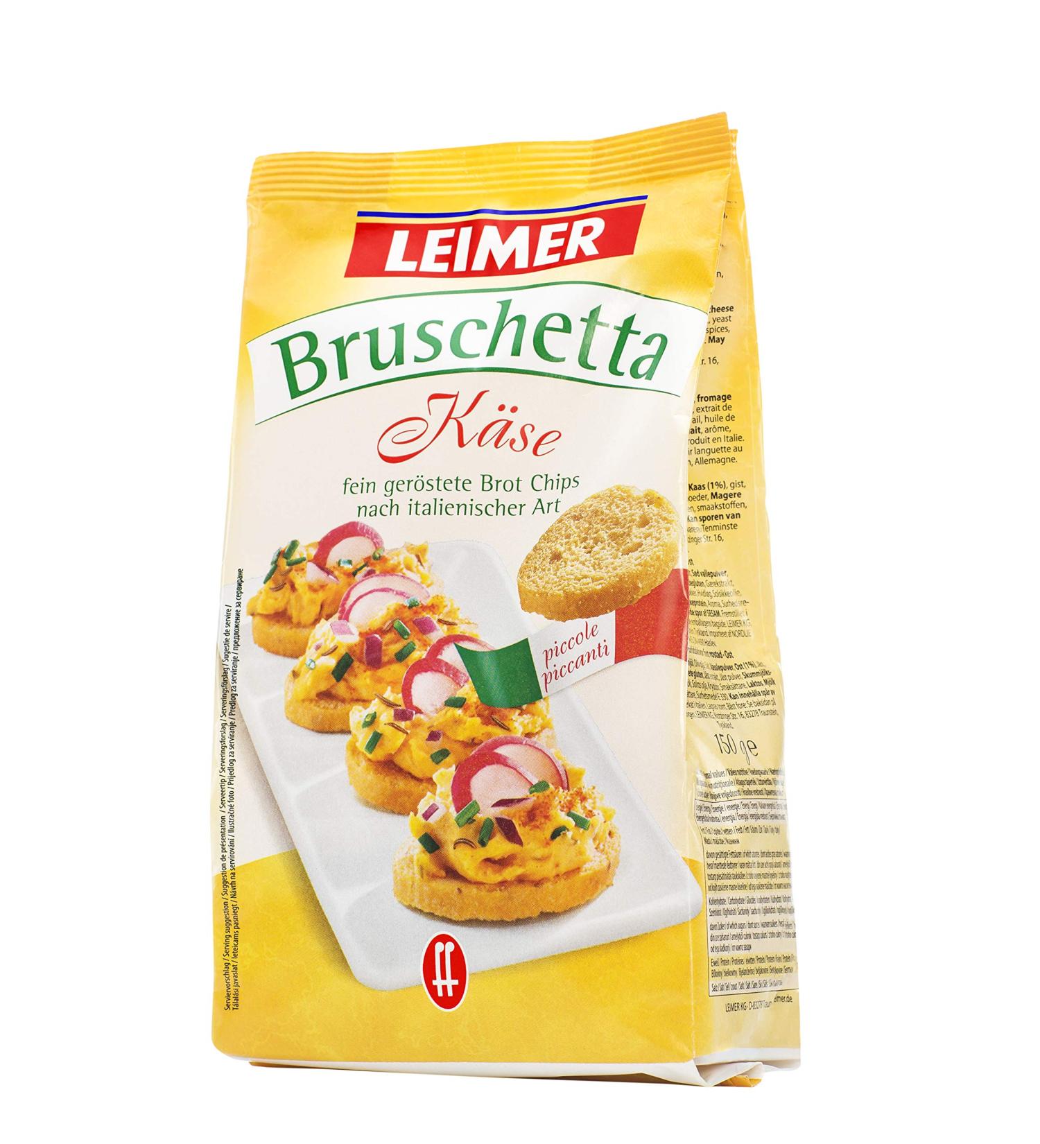  Leimer LEIMER Bruschetta Cheese 150g Ideal for topping many different dishes but also as a real treat on its own as a snack (1 x 150g) - Buy Online on GoSupps.com